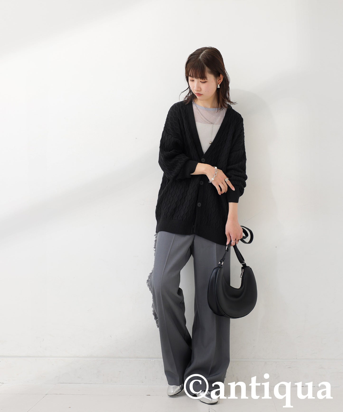 Aran Knit Cardigan Ladies