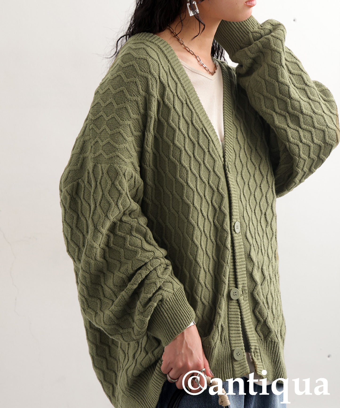Aran Knit Cardigan Ladies