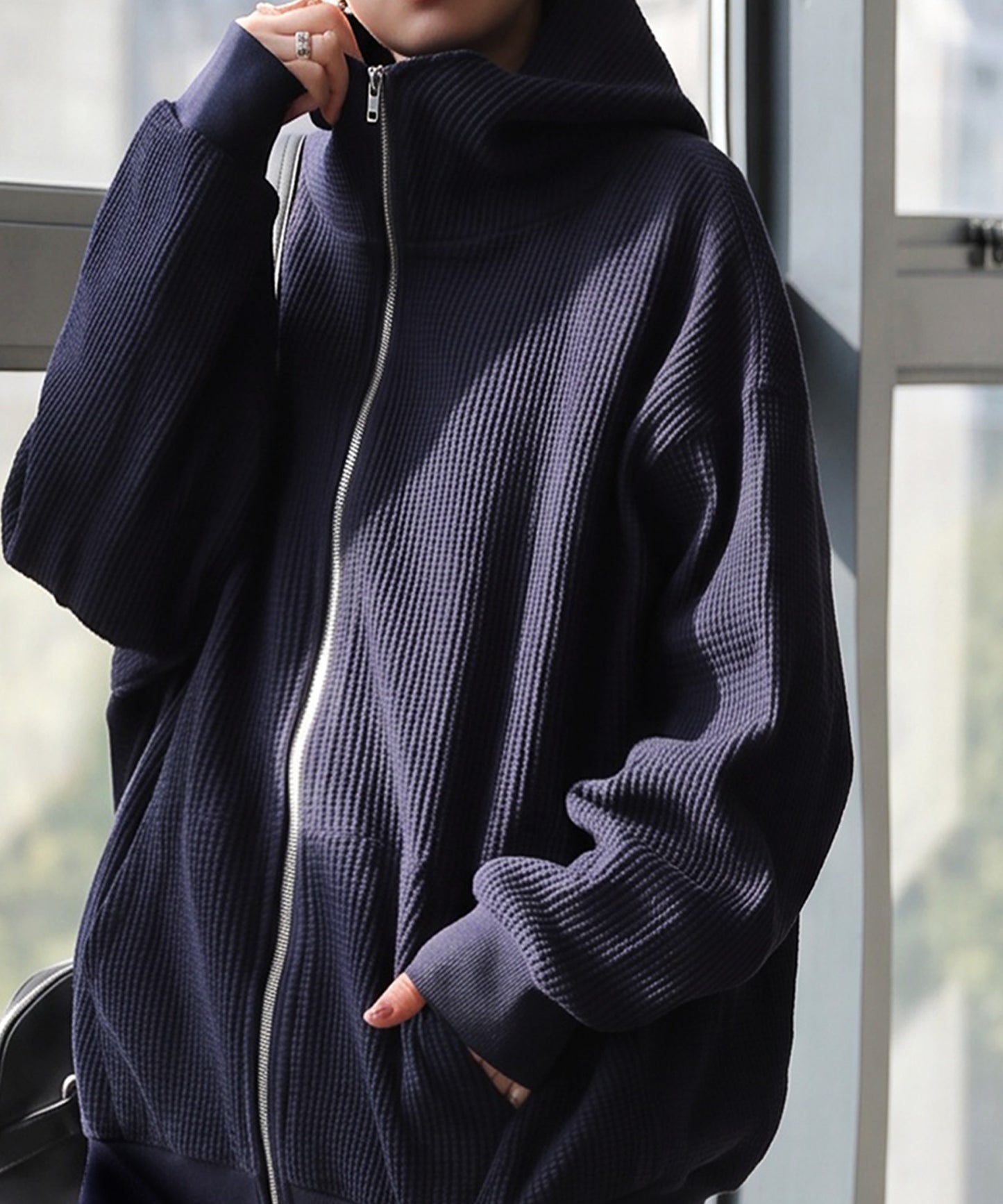 ONI-Waffle Hoodie Ladies