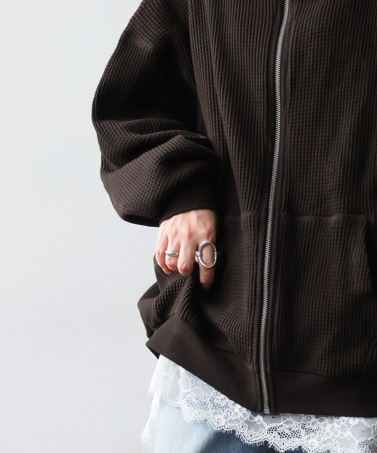 ONI-Waffle Hoodie Ladies
