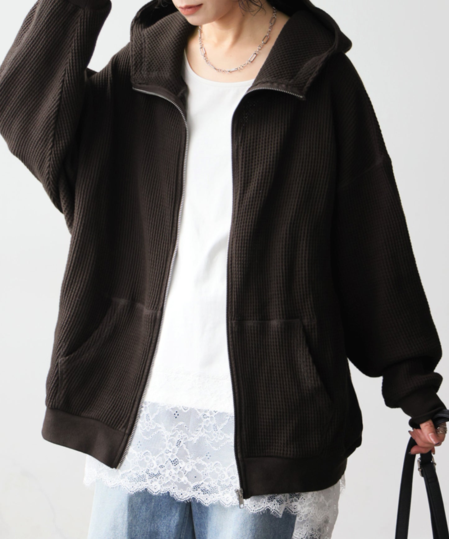 ONI-Waffle Hoodie Ladies