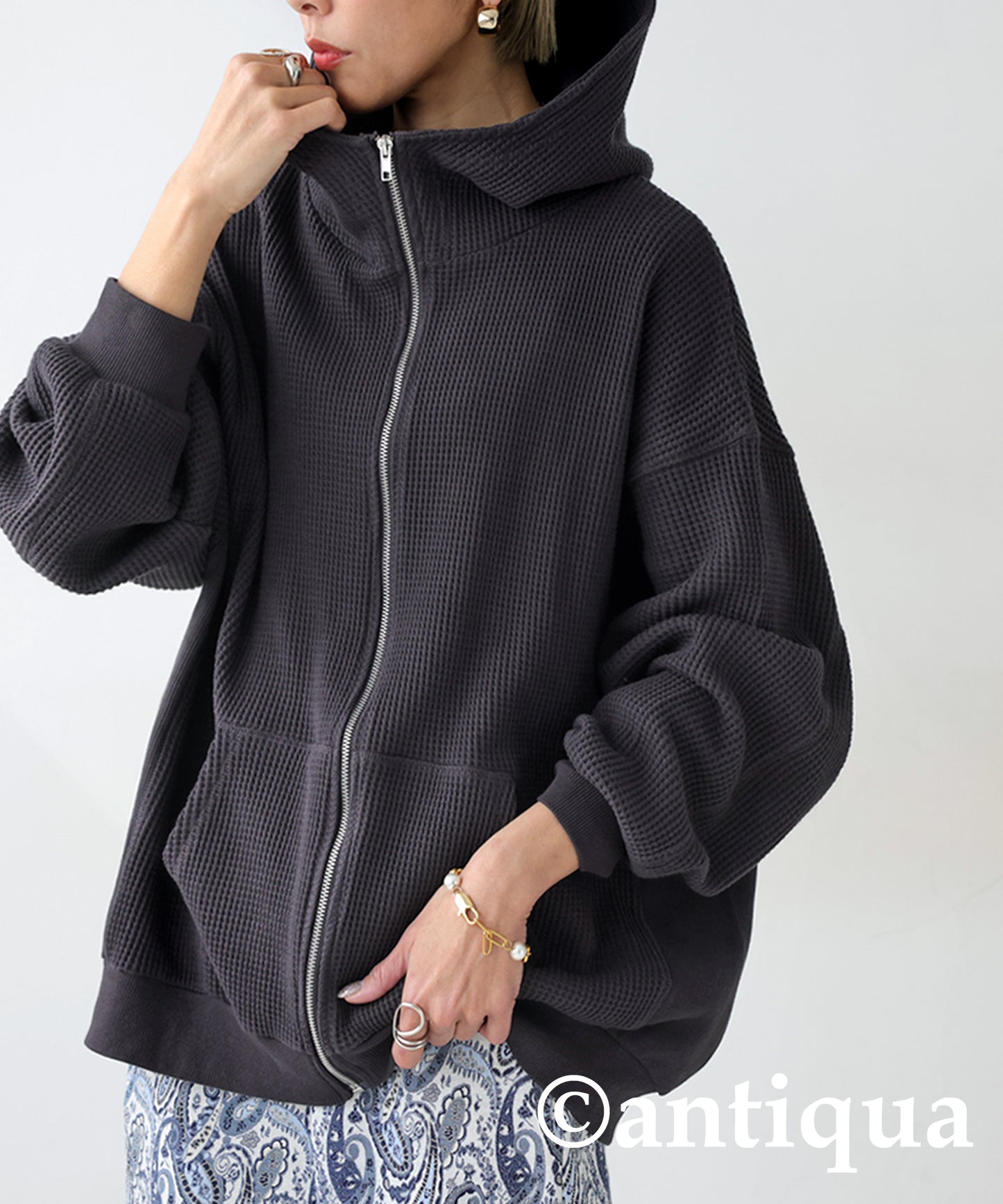 ONI-Waffle Hoodie Ladies