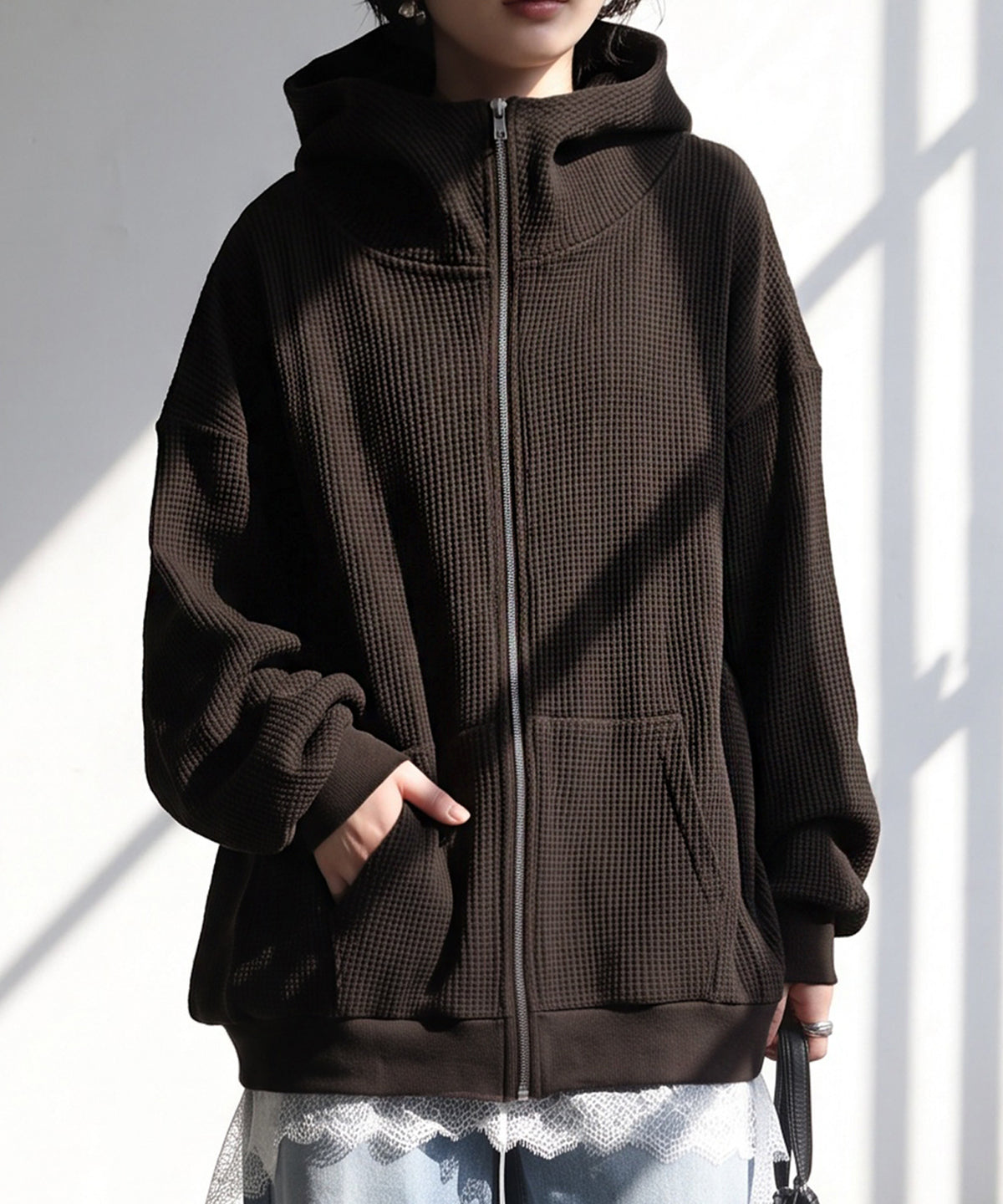 ONI-Waffle Hoodie Ladies