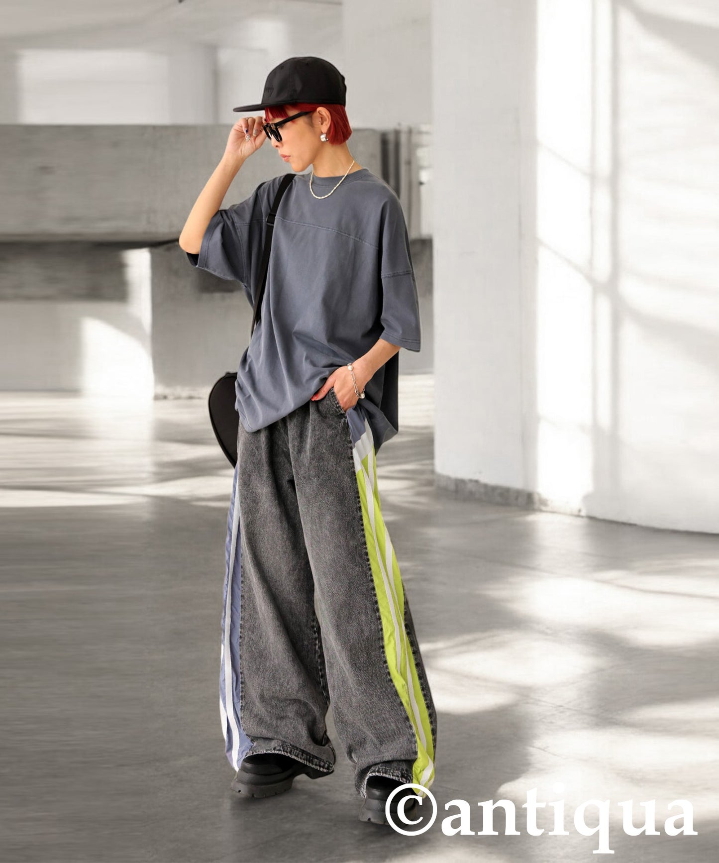 Ladies Asymmetrical Denim Pants