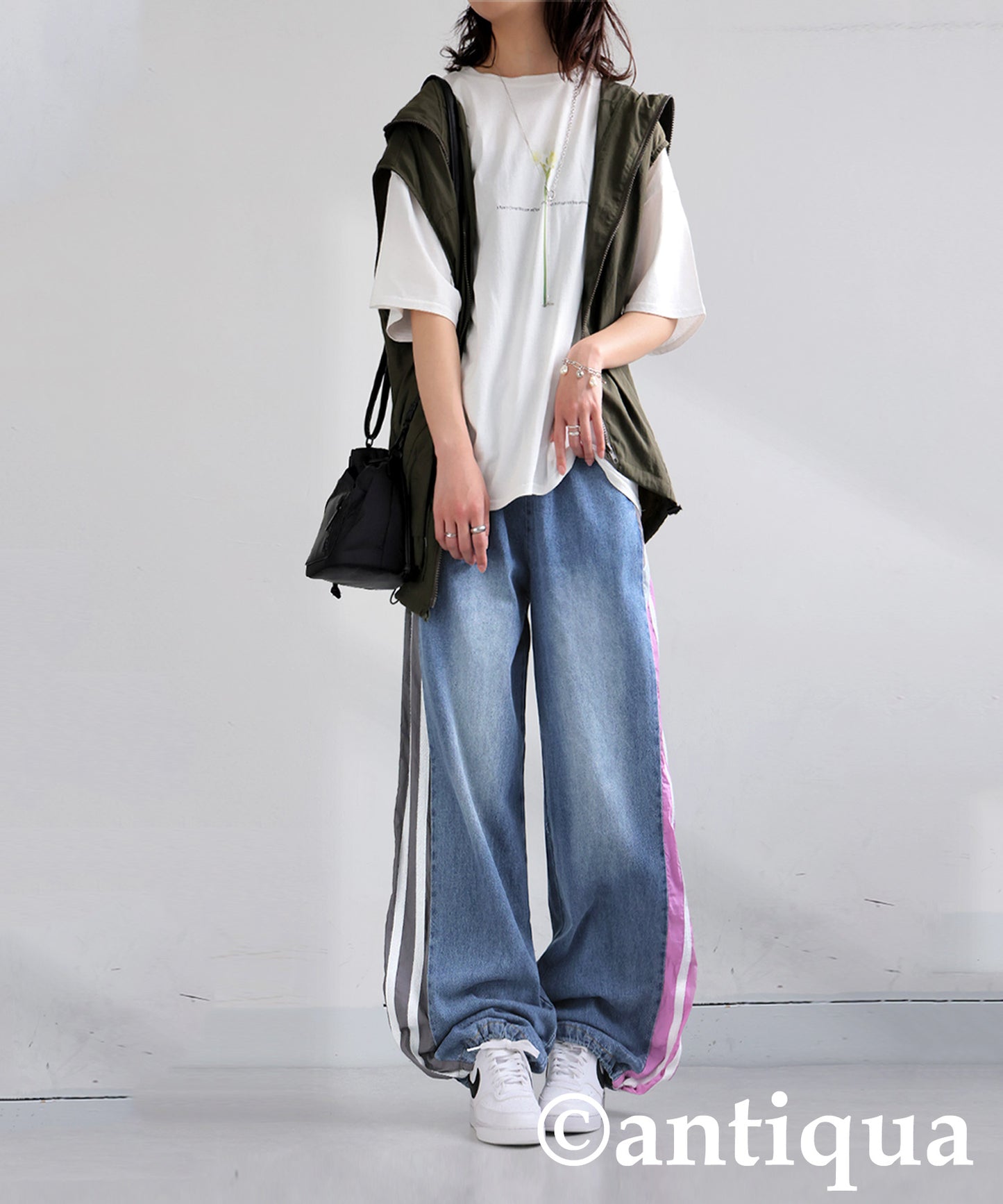 Ladies Asymmetrical Denim Pants