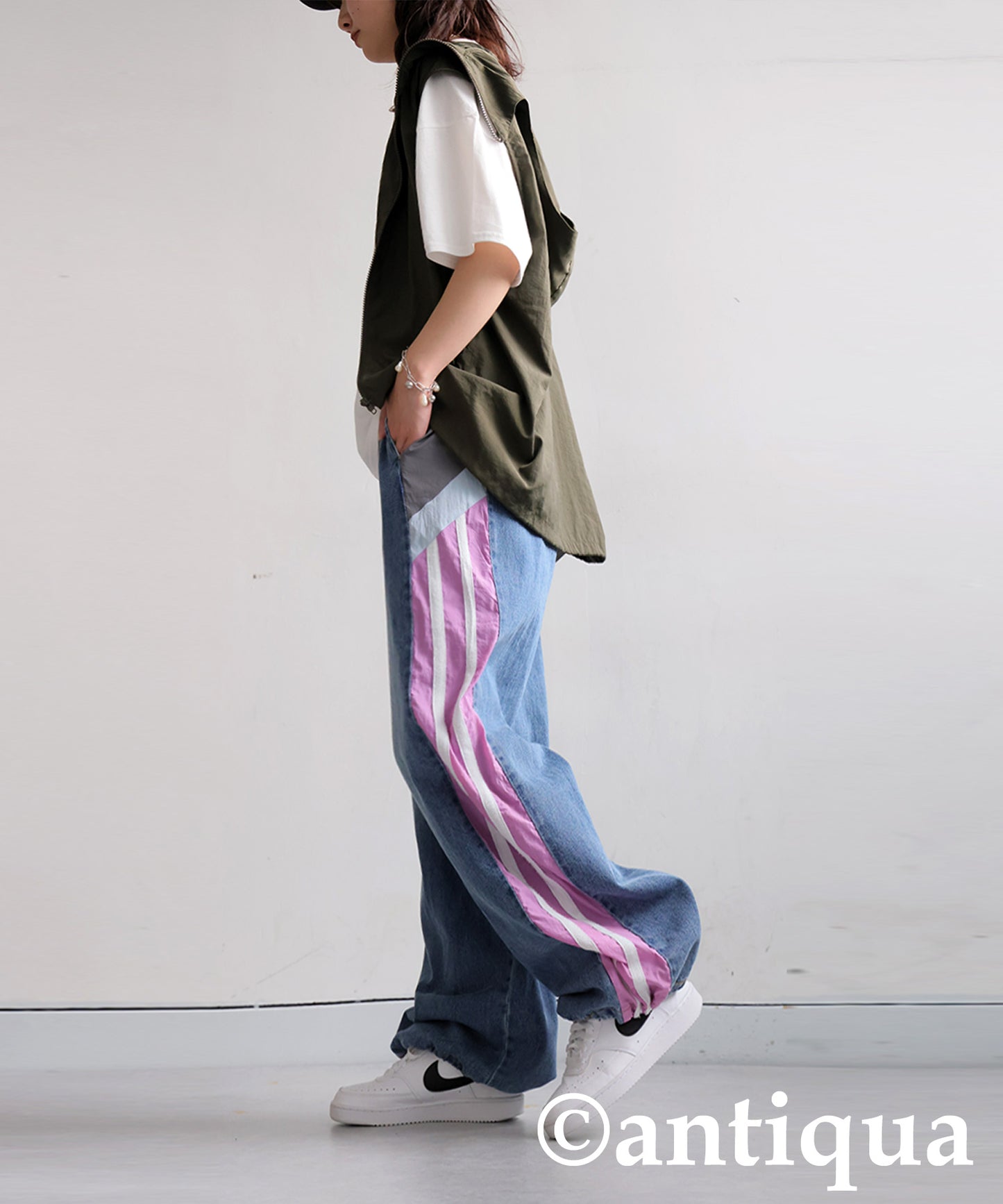 Ladies Asymmetrical Denim Pants