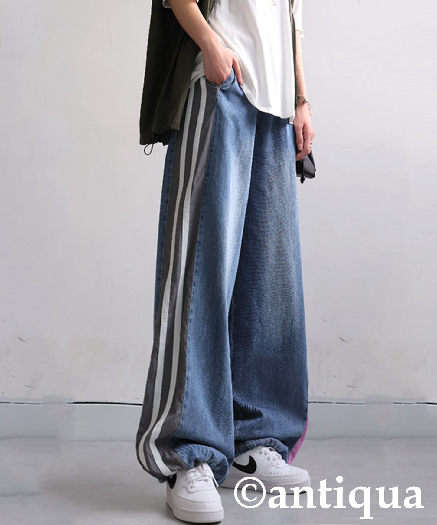 Ladies Asymmetrical Denim Pants