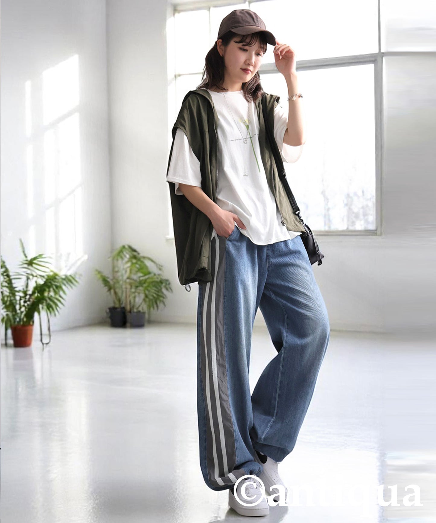 Ladies Asymmetrical Denim Pants