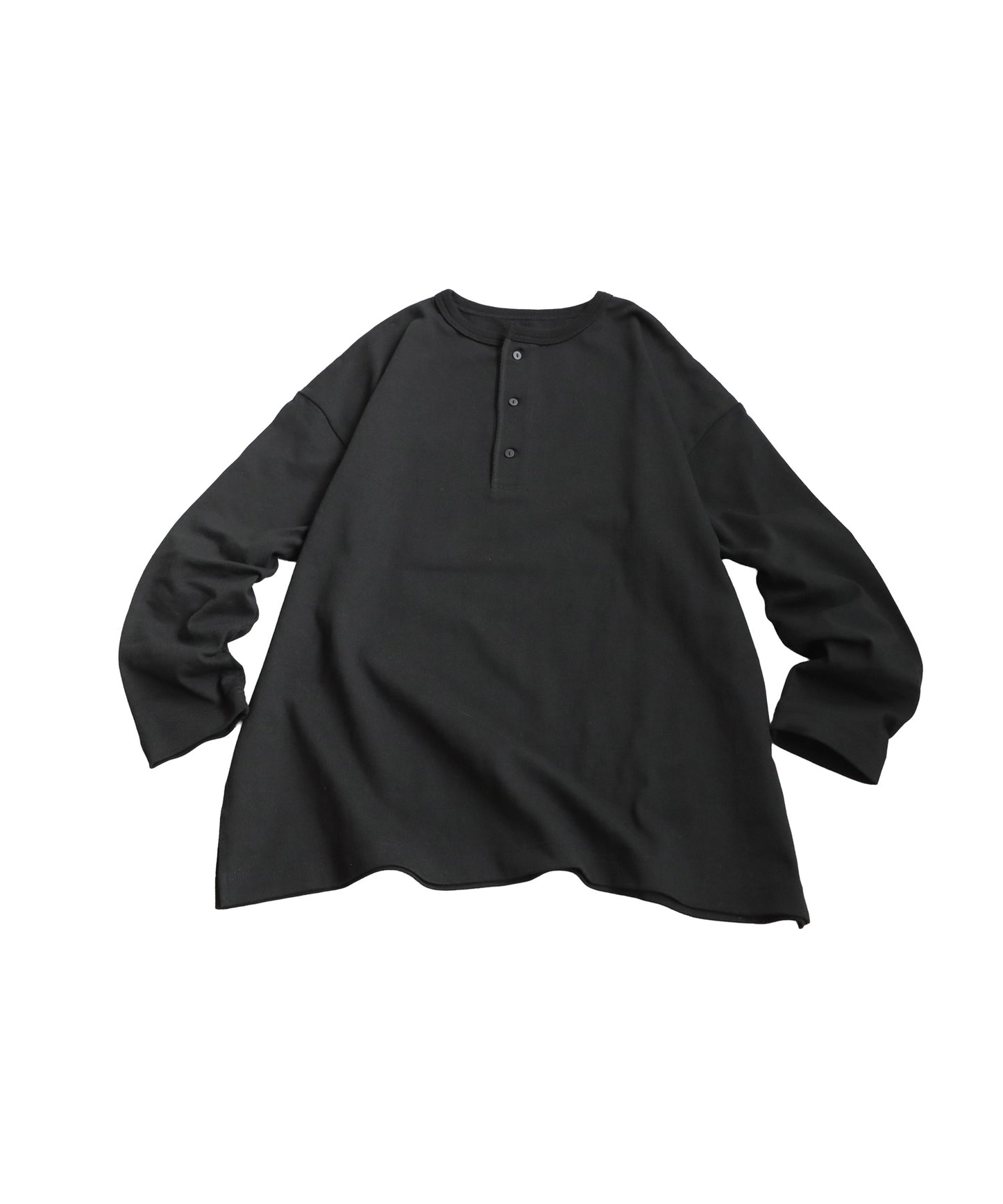 Henley Neck Basque Long T-Shirt Men's