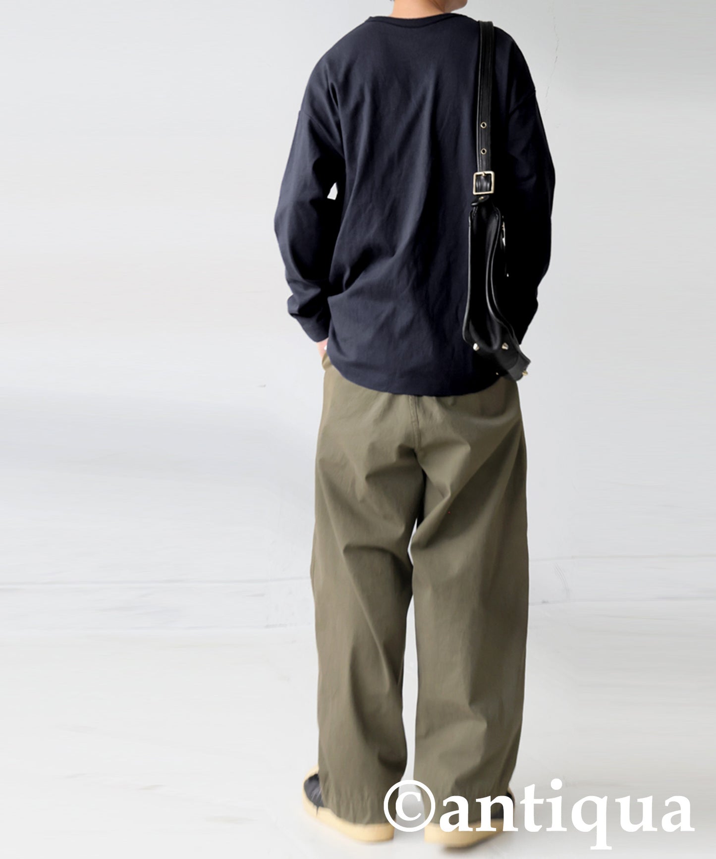 Henley Neck Basque Long T-Shirt Men's