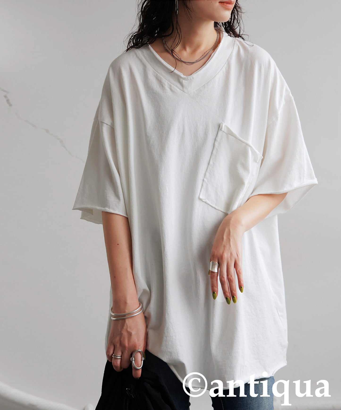 Ladies Cut-Off Big T-Shirt