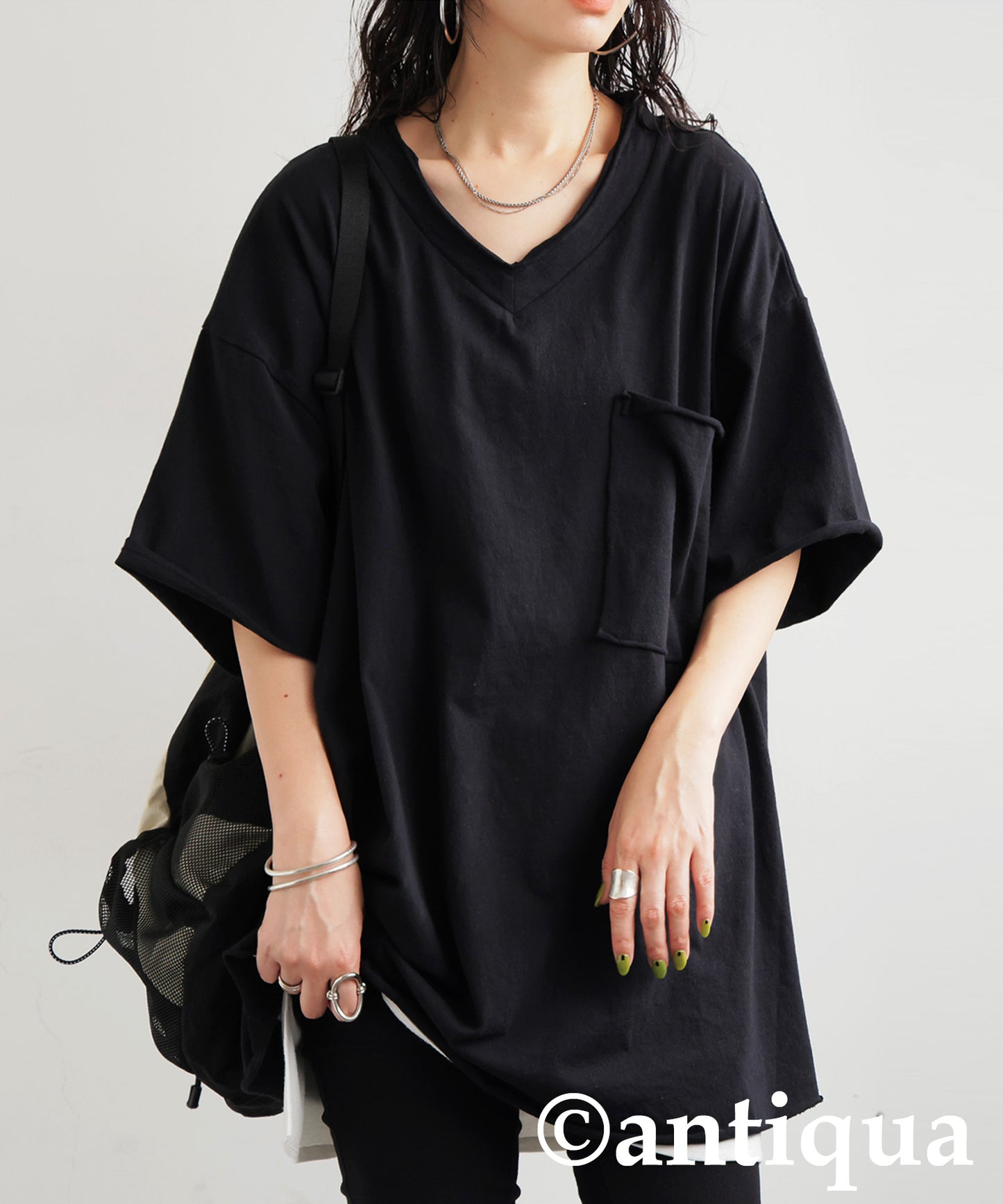 Ladies Cut-Off Big T-Shirt