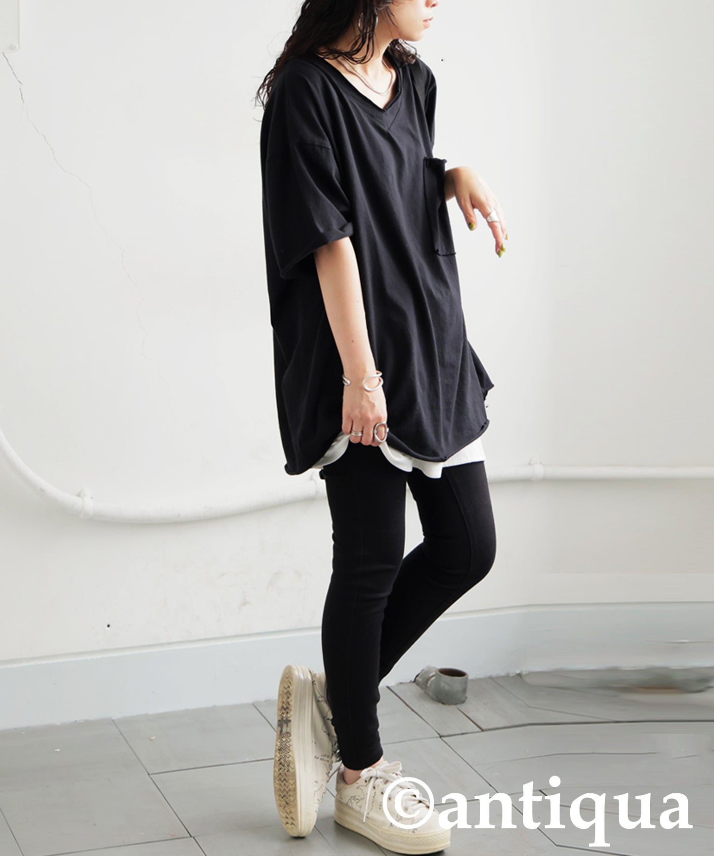 Ladies Cut-Off Big T-Shirt