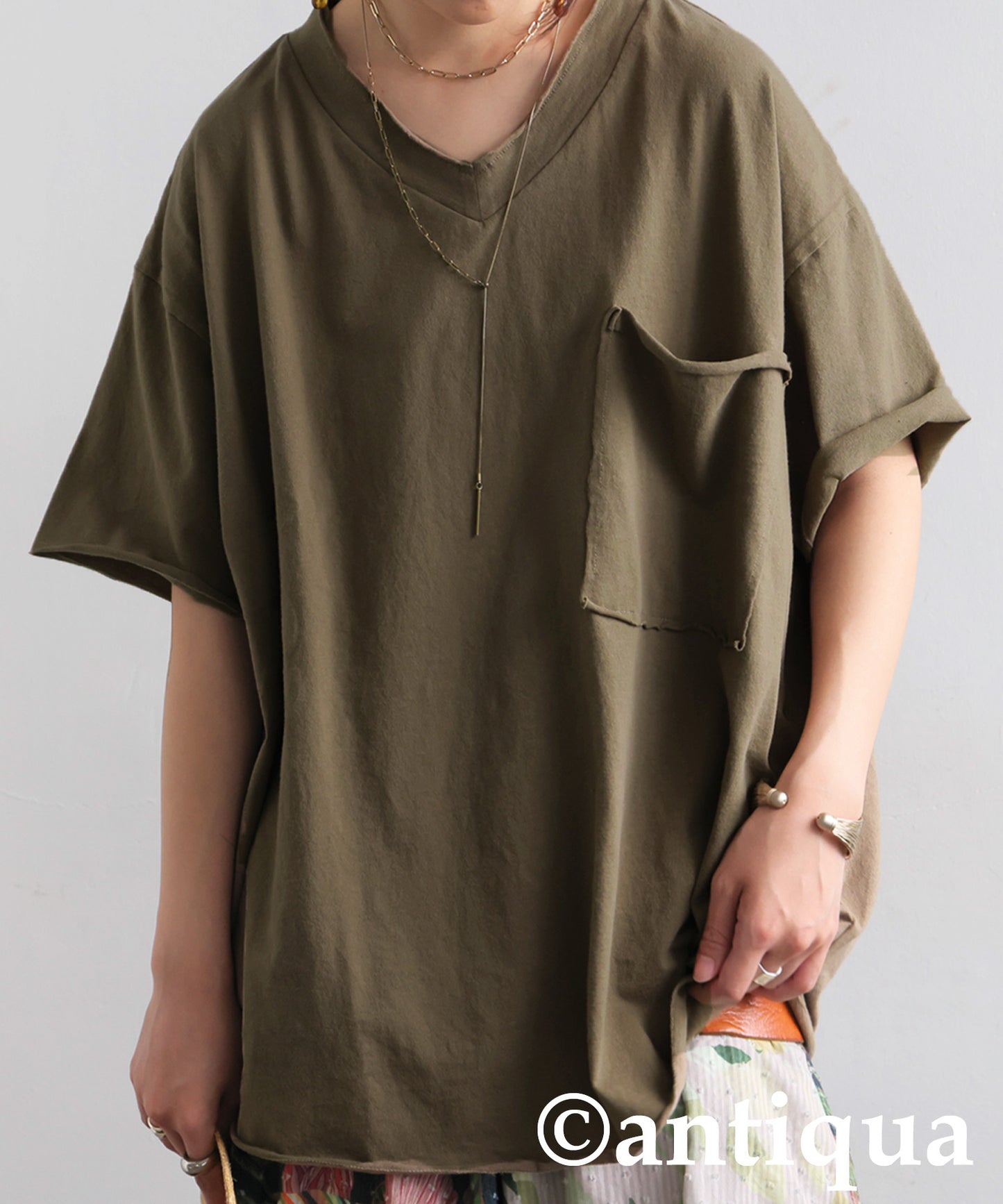 Ladies Cut-Off Big T-Shirt