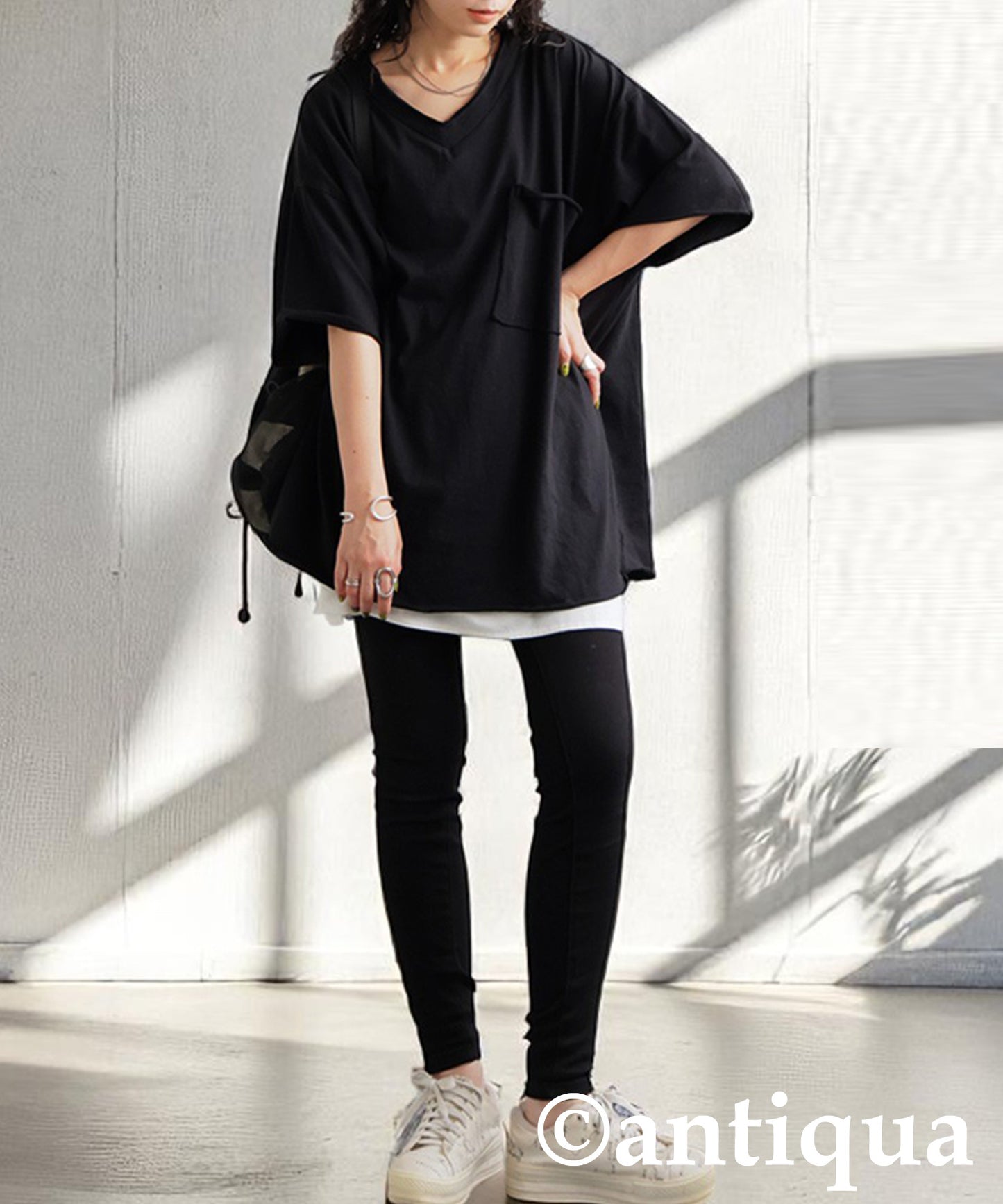 Ladies Cut-Off Big T-Shirt