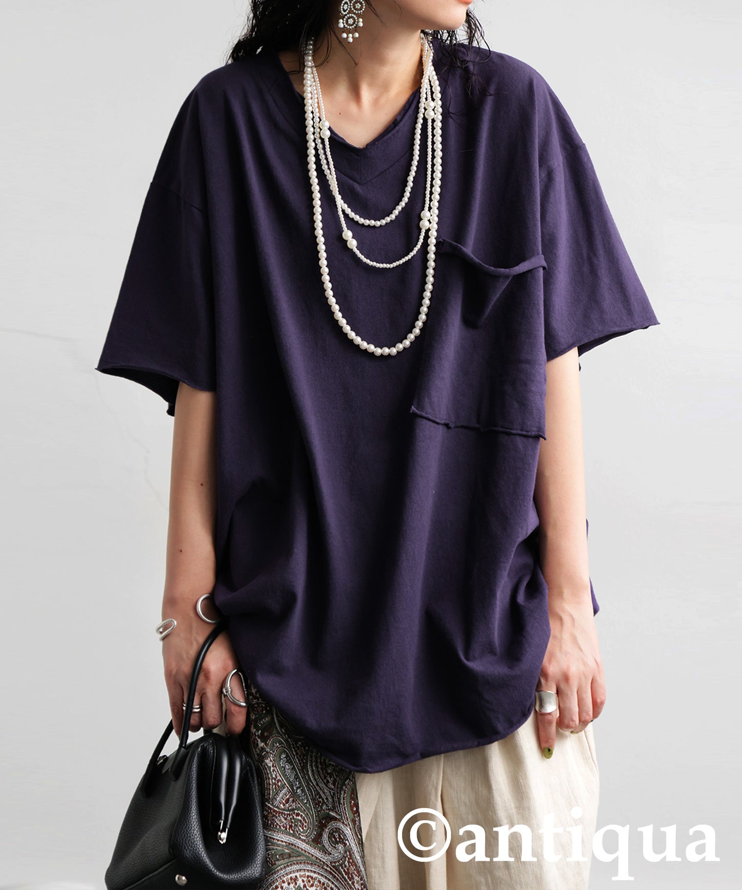 Ladies Cut-Off Big T-Shirt