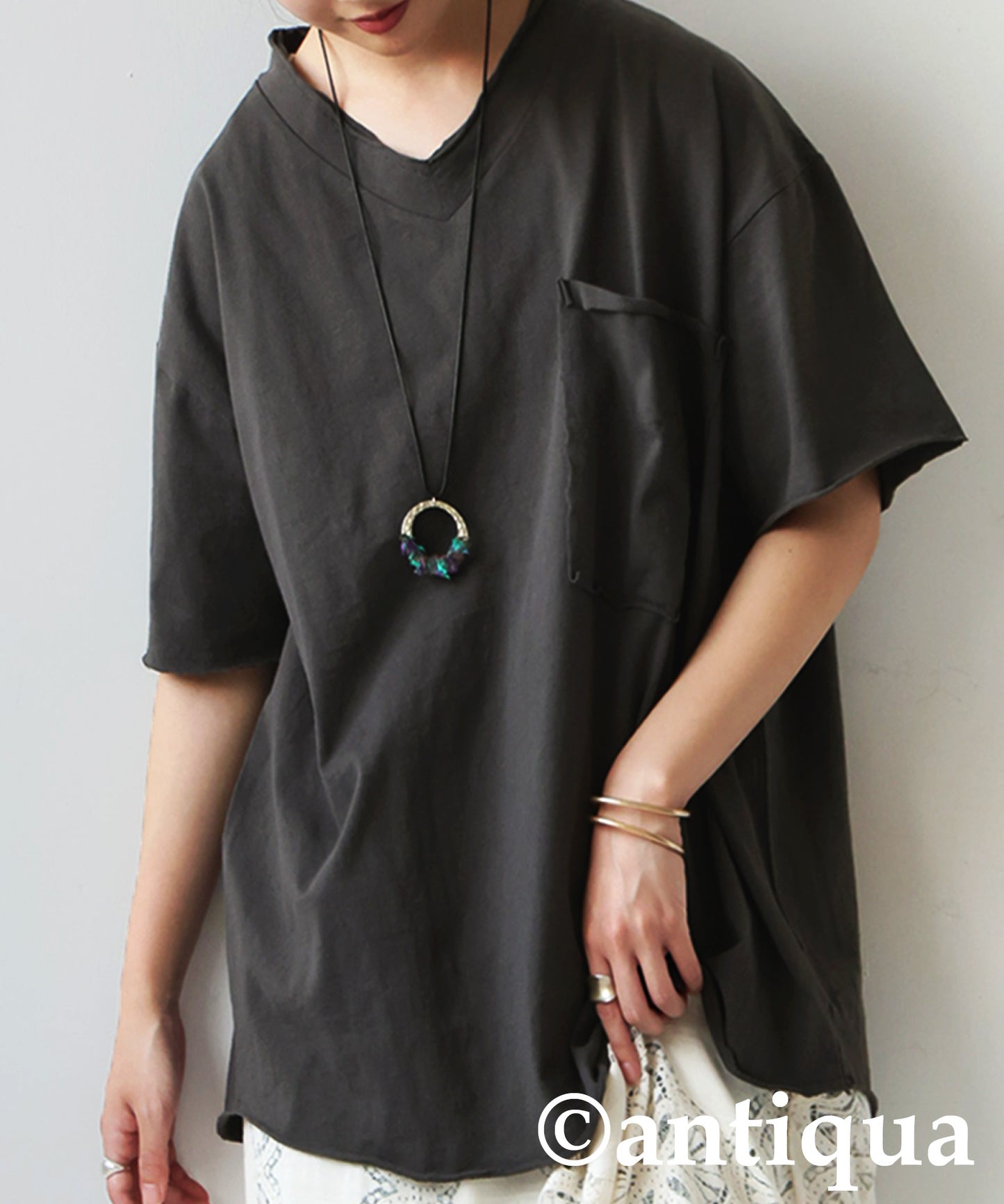 Ladies Cut-Off Big T-Shirt