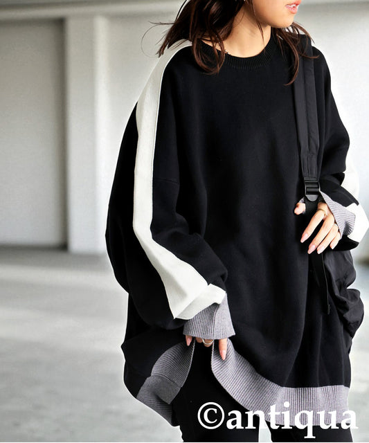 Color-Coordinated Striped Knit Tops Ladies