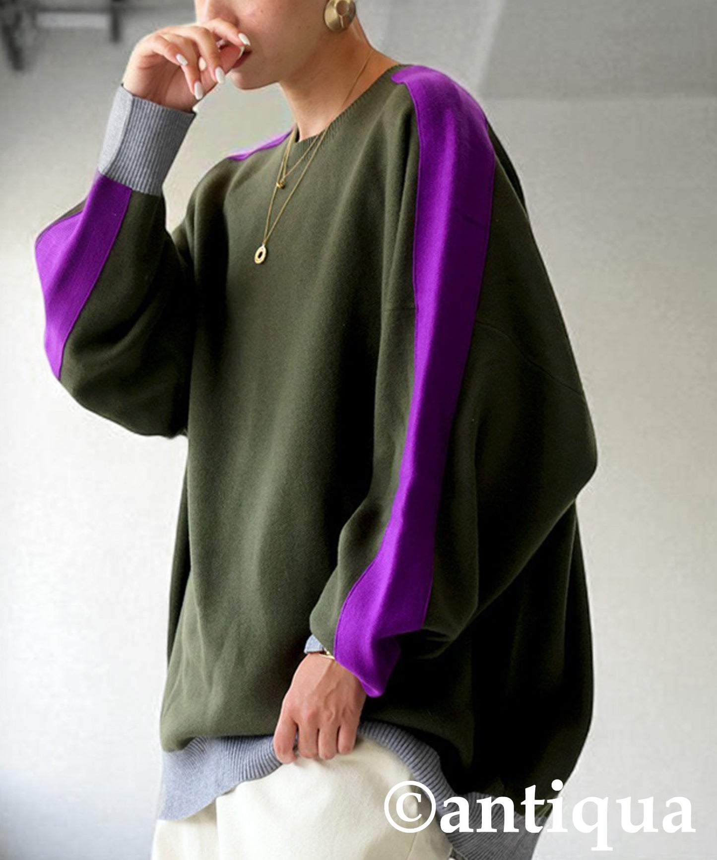 Color-Coordinated Striped Knit Tops Ladies