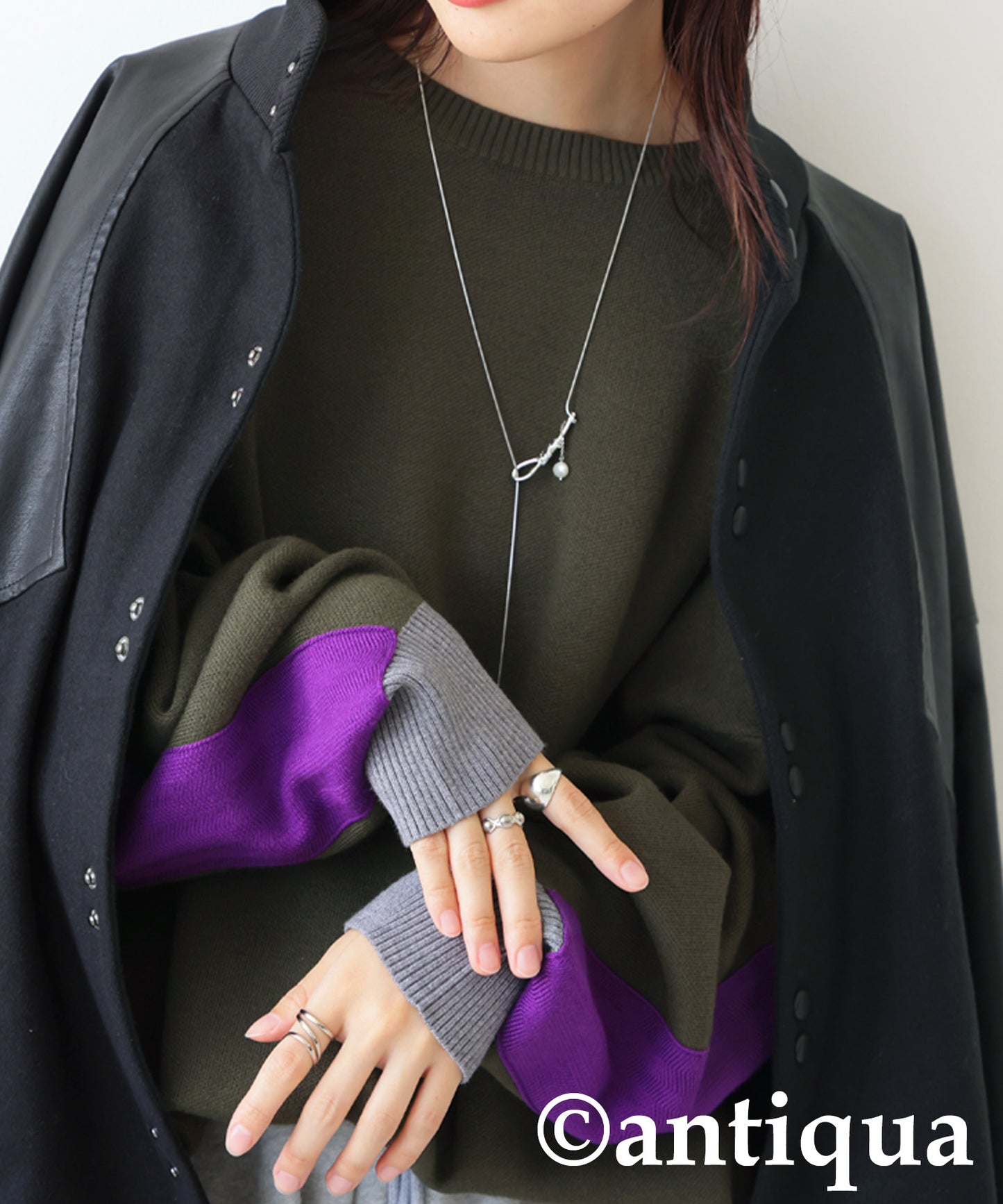 Color-Coordinated Striped Knit Tops Ladies