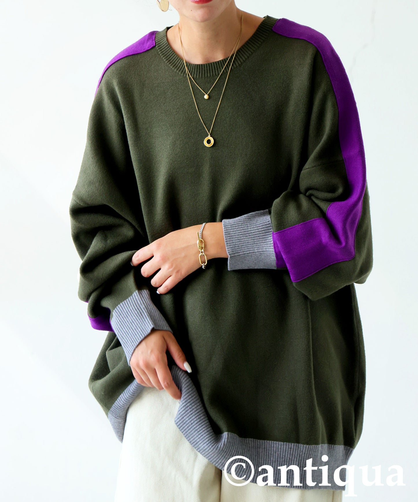 Color-Coordinated Striped Knit Tops Ladies