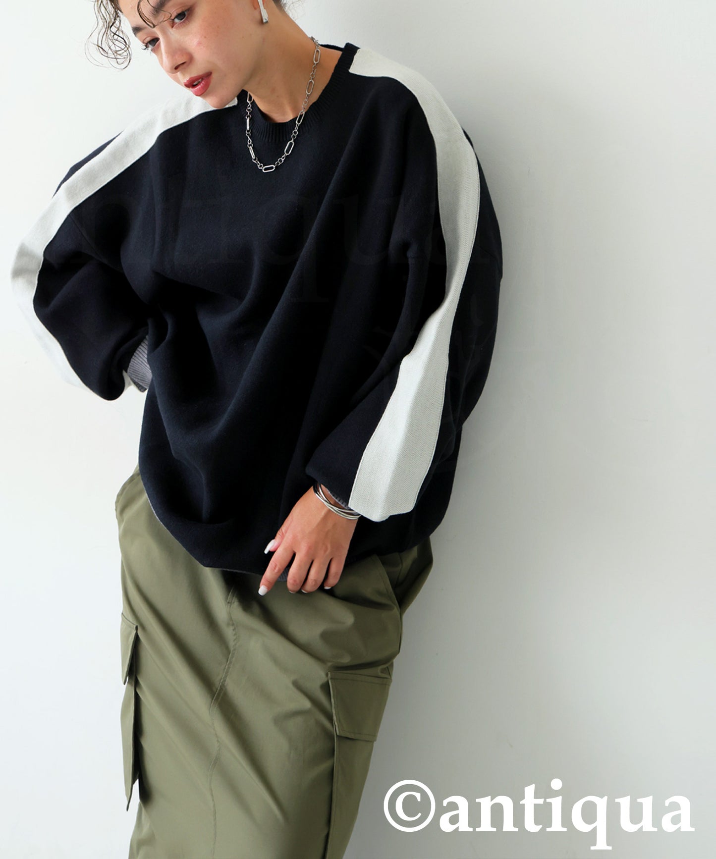 Color-Coordinated Striped Knit Tops Ladies