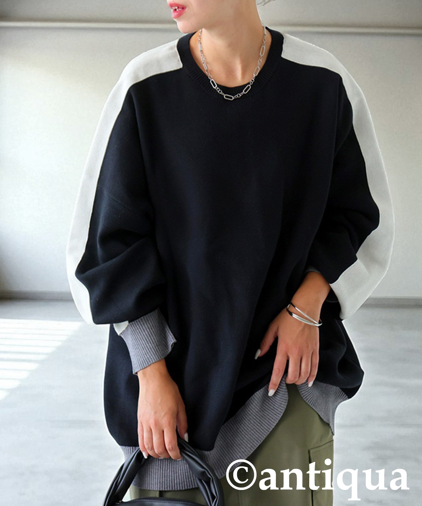 Color-Coordinated Striped Knit Tops Ladies