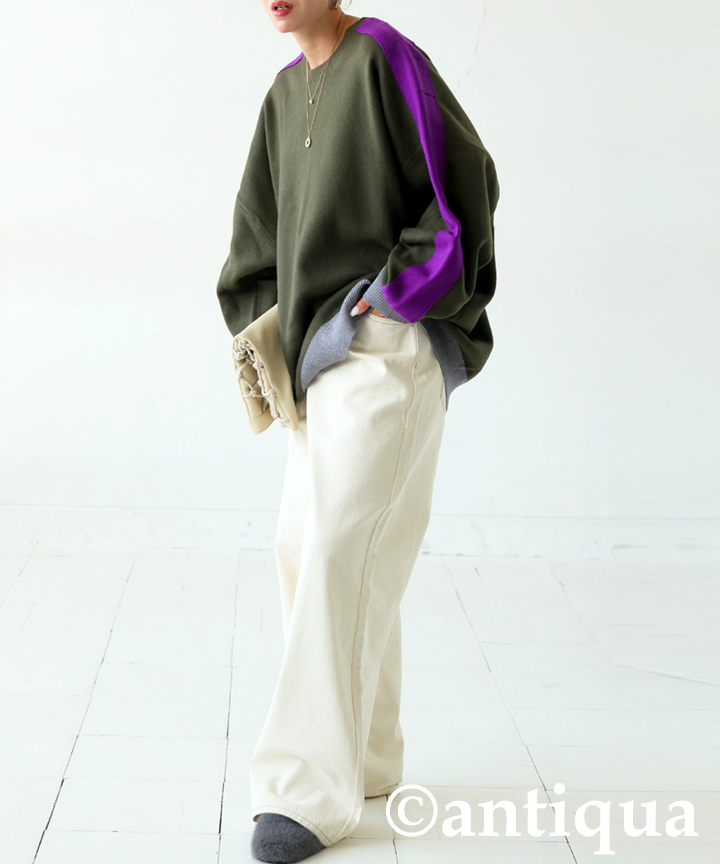 Color-Coordinated Striped Knit Tops Ladies