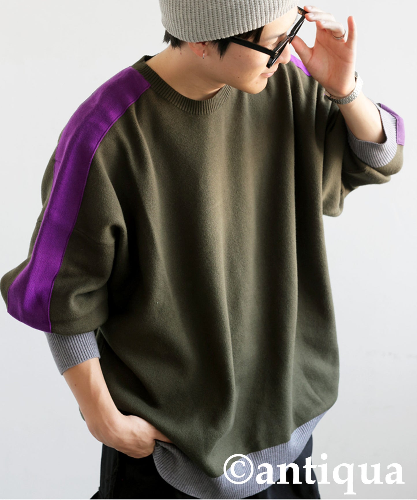 Color-Coordinated Striped Knit Tops Men's