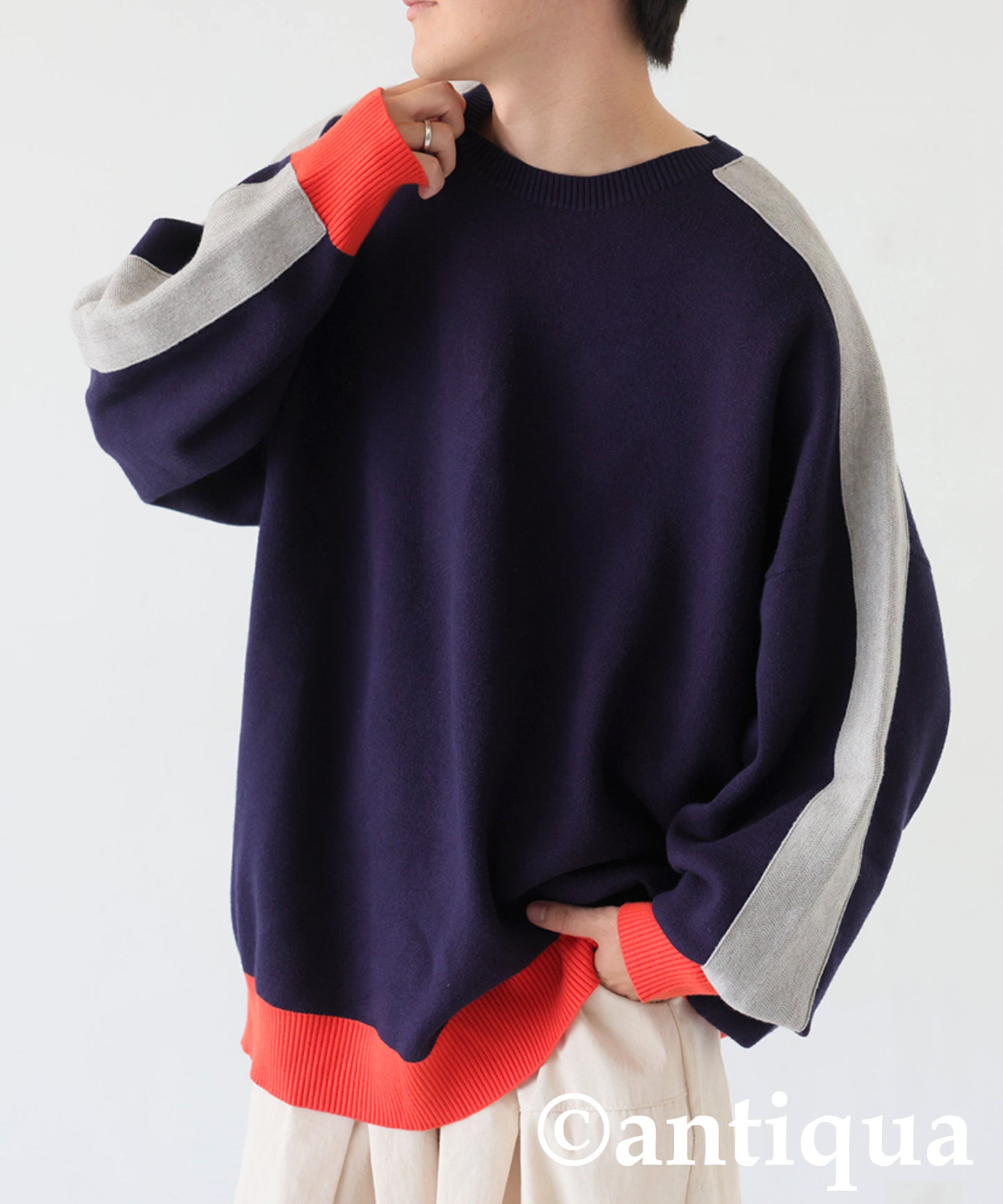 Color-Coordinated Striped Knit Tops Men's