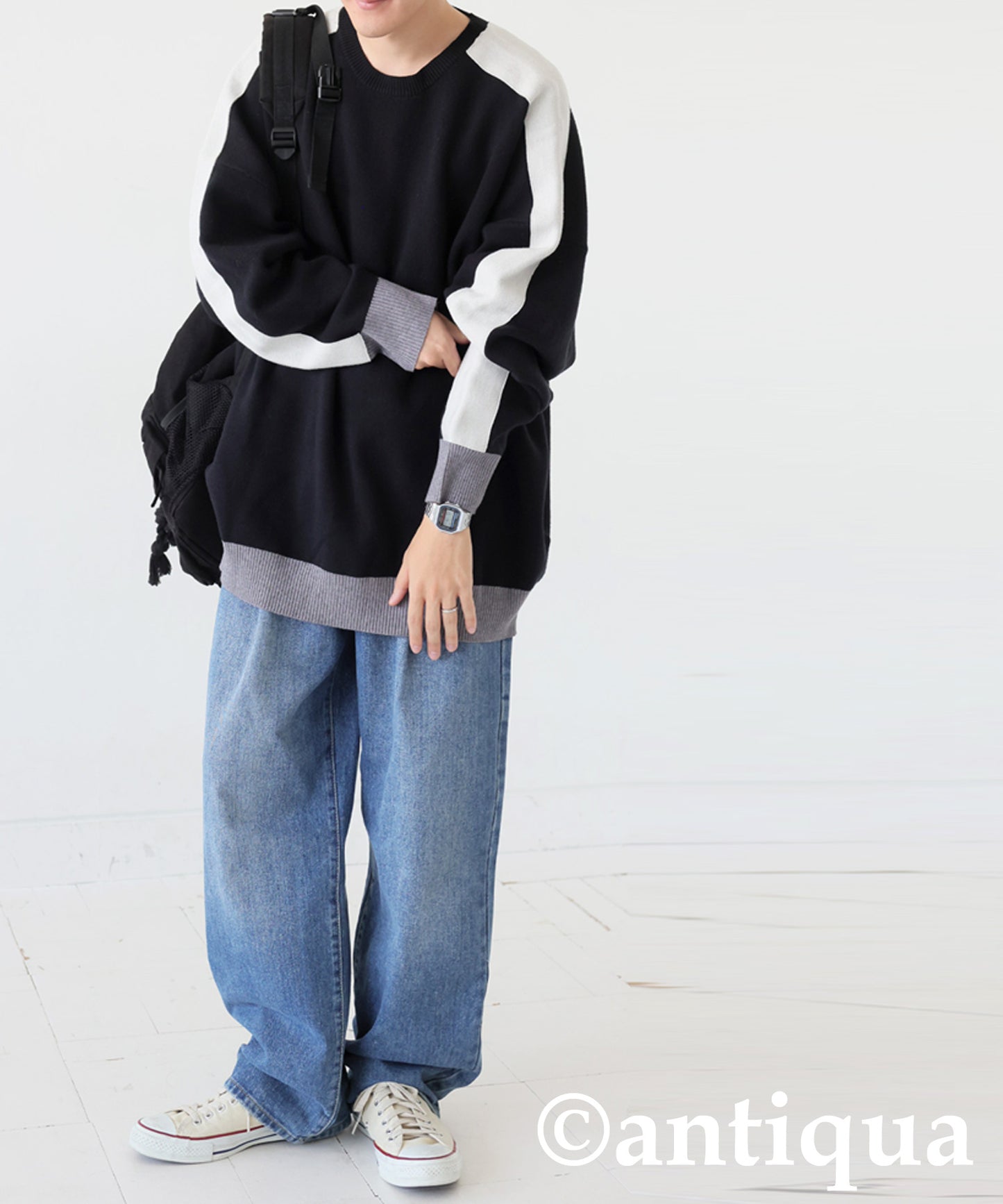 Color-Coordinated Striped Knit Tops Men's