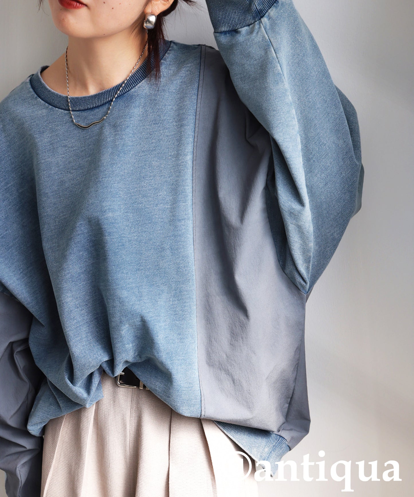 Mixed-Material Sweatshirt Ladies