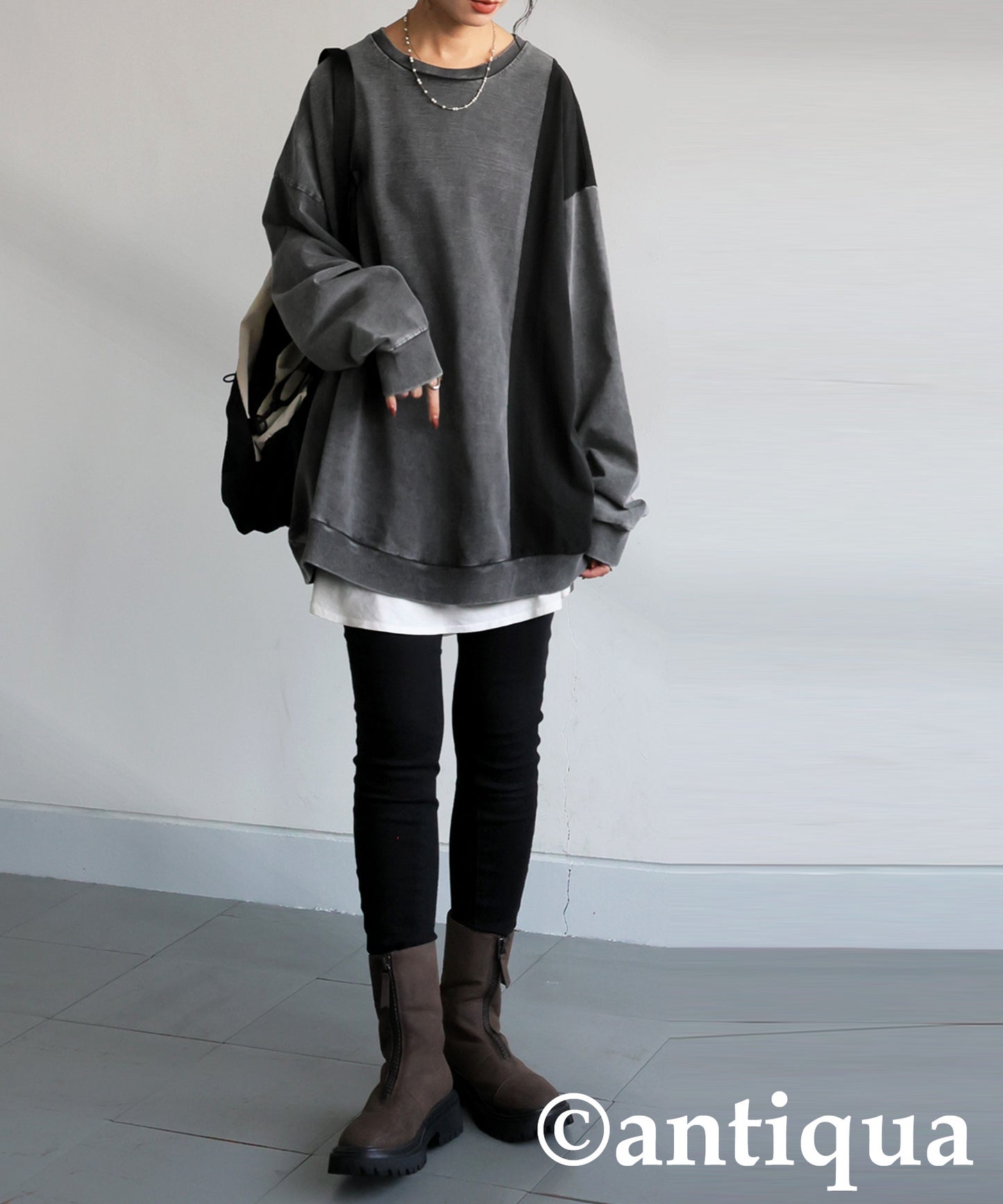 Mixed-Material Sweatshirt Ladies