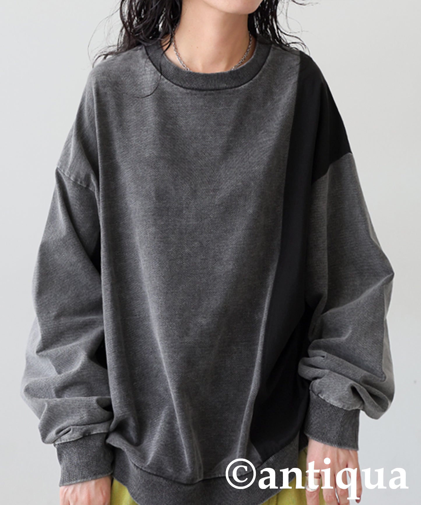 Mixed-Material Sweatshirt Ladies