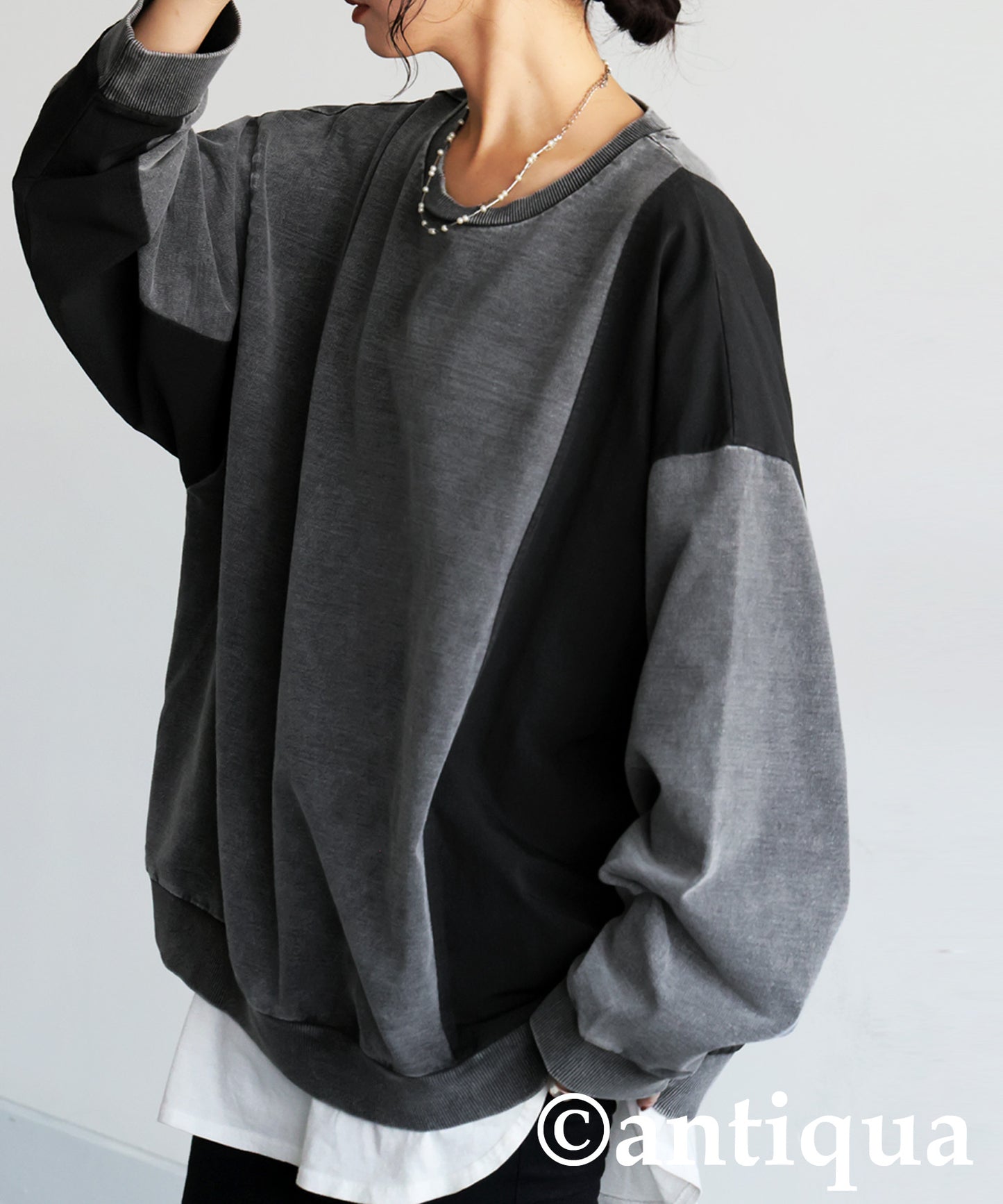 Mixed-Material Sweatshirt Ladies