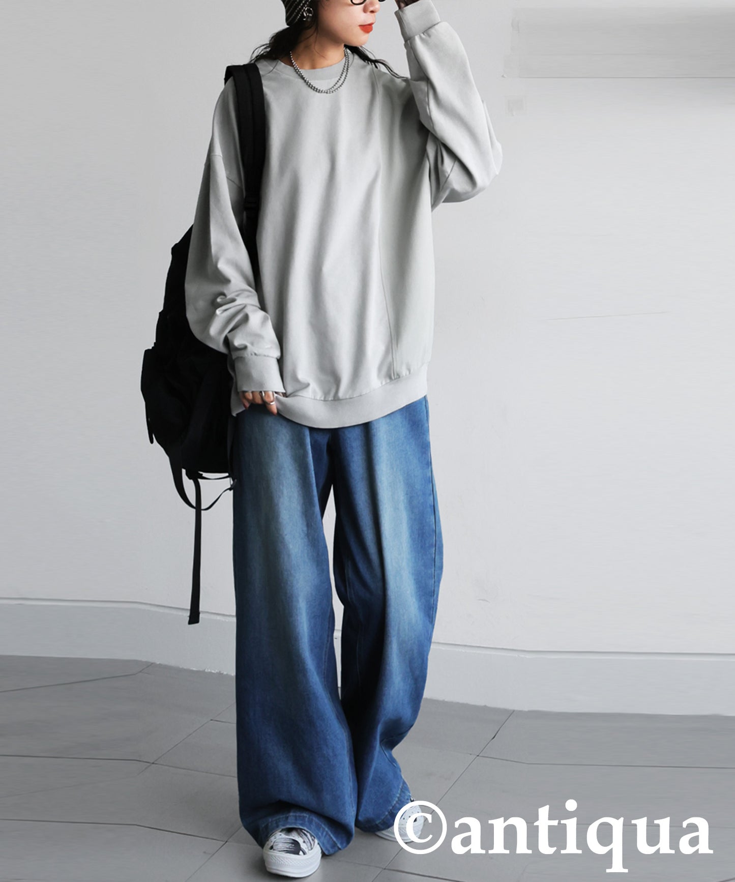 Mixed-Material Sweatshirt Ladies