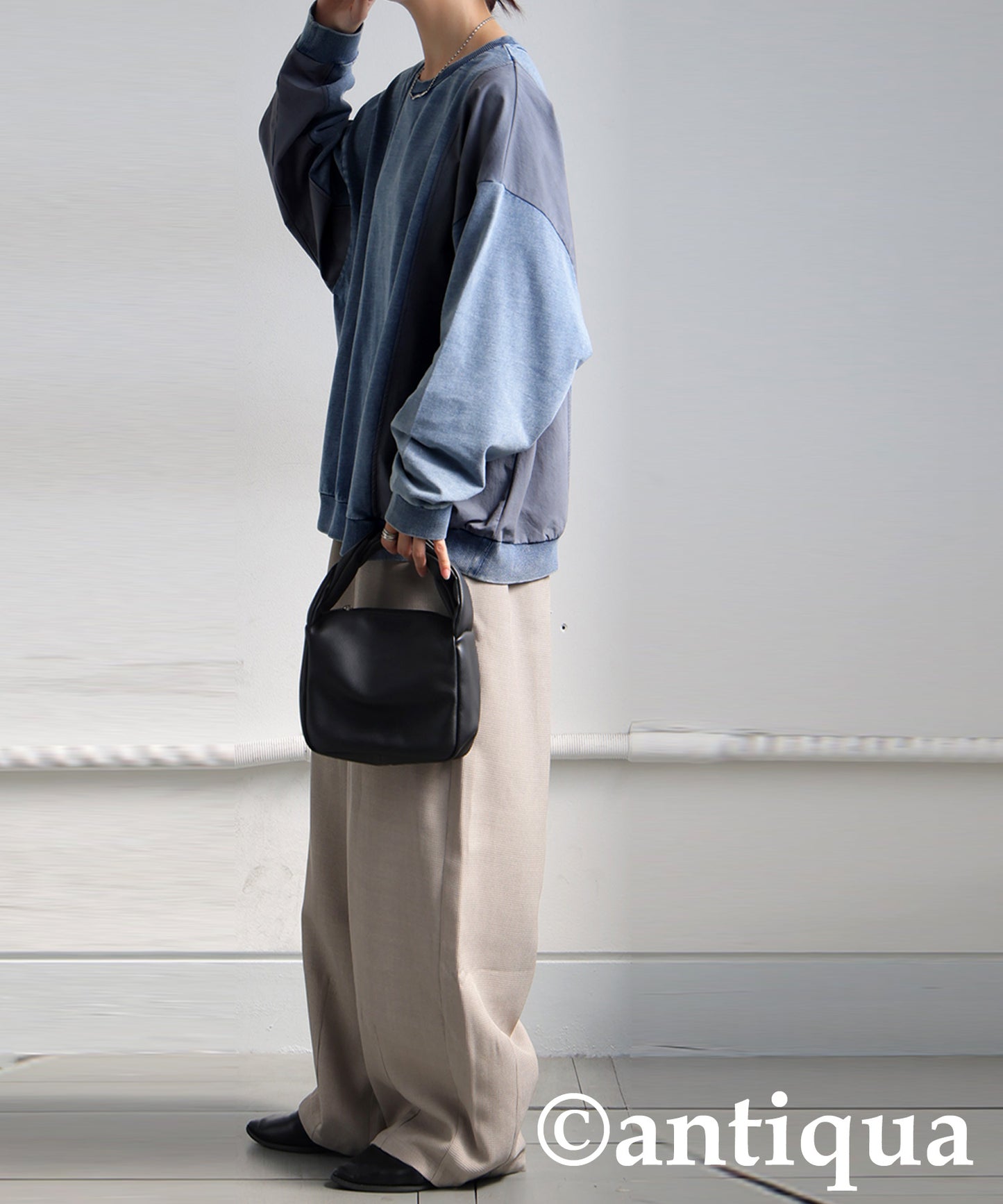 Mixed-Material Sweatshirt Ladies