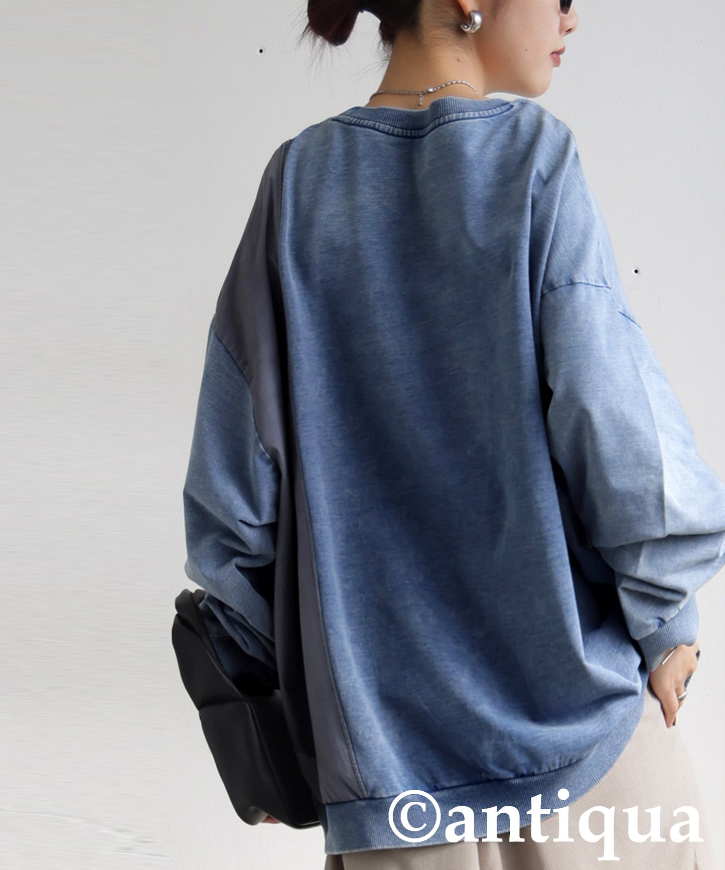 Mixed-Material Sweatshirt Ladies