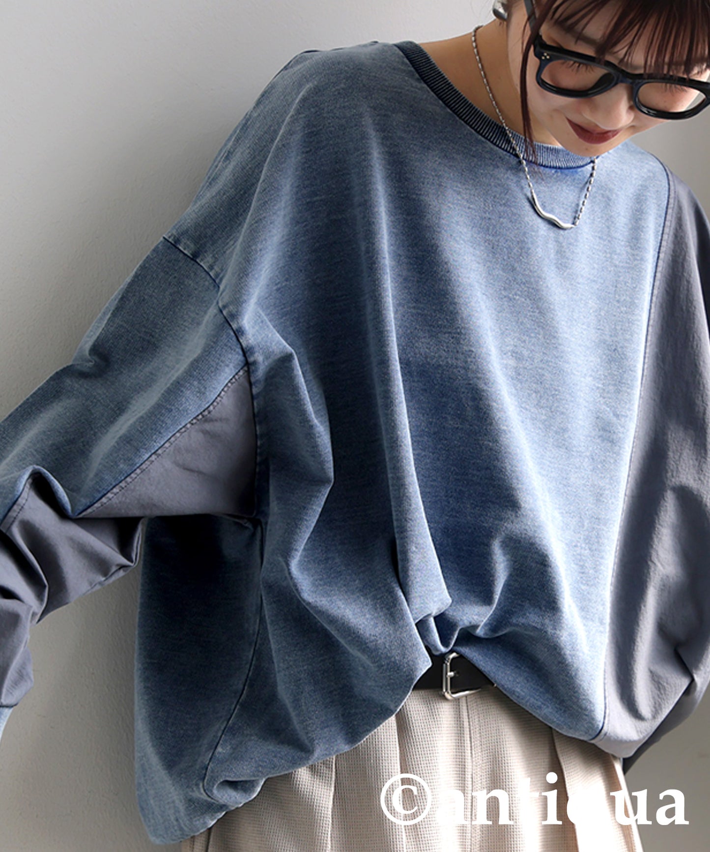 Mixed-Material Sweatshirt Ladies