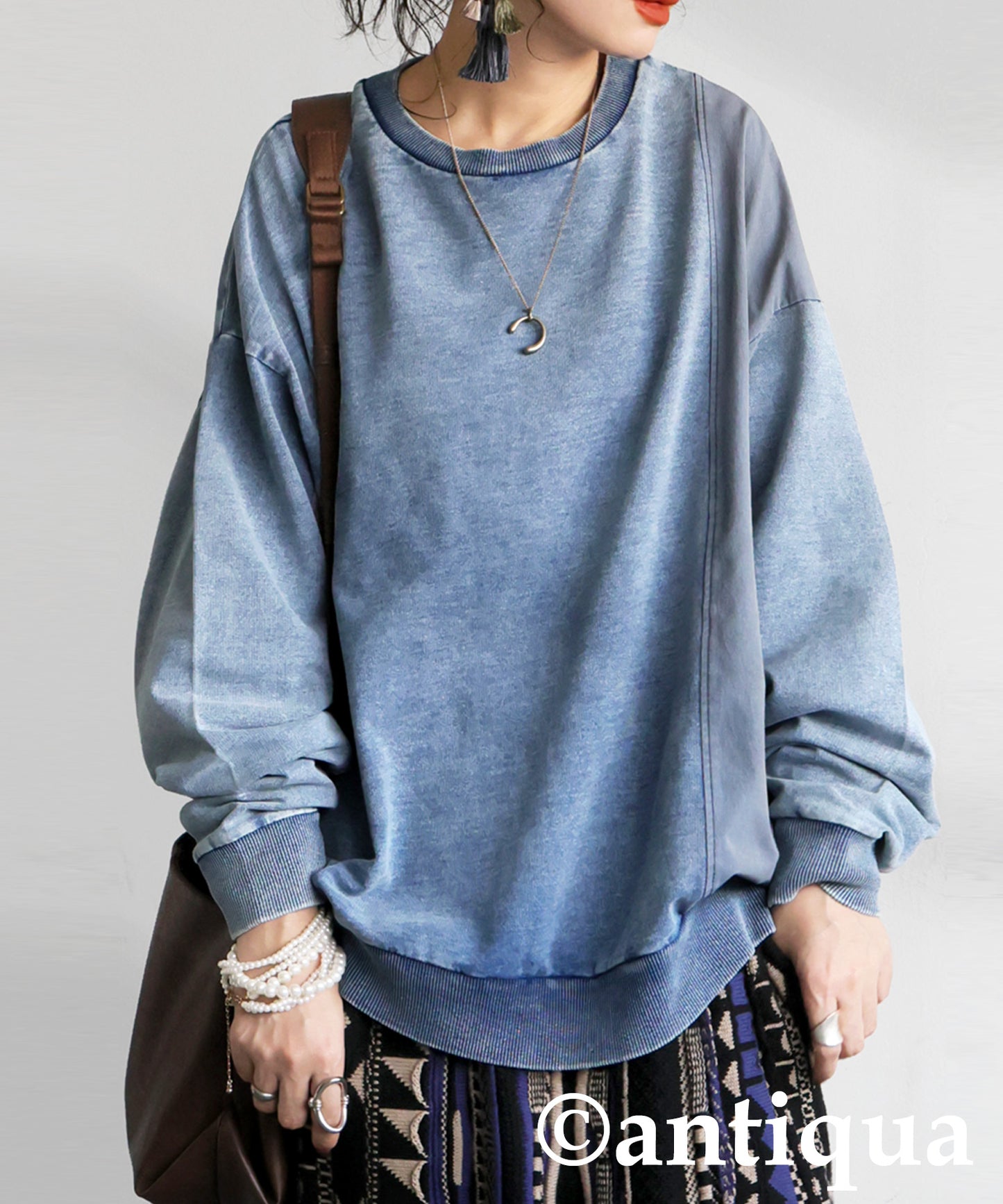 Mixed-Material Sweatshirt Ladies