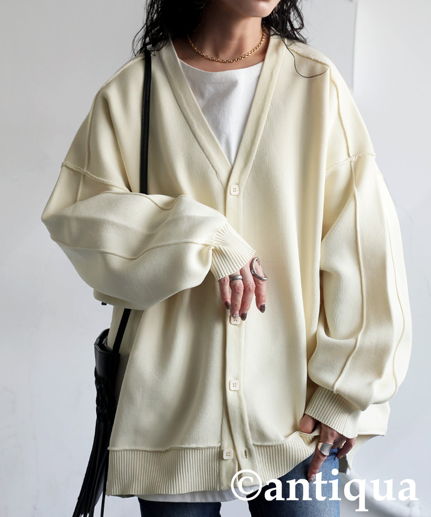 Sponge Knit Cardigan Ladies