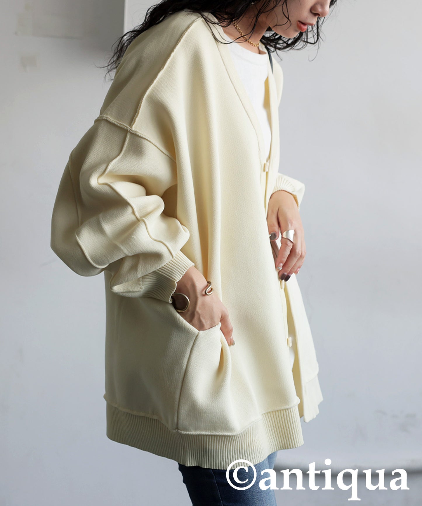 Sponge Knit Cardigan Ladies