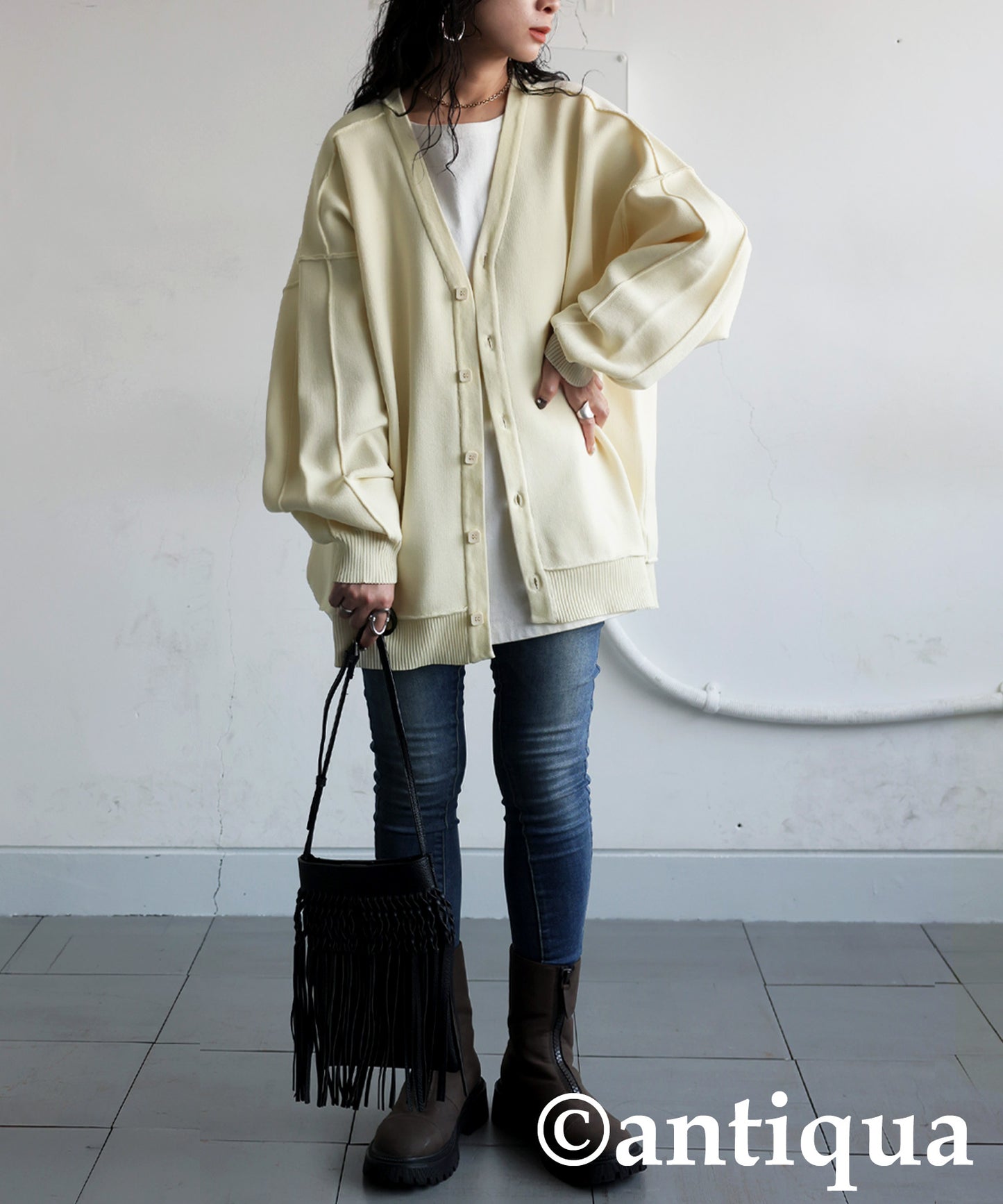 Sponge Knit Cardigan Ladies