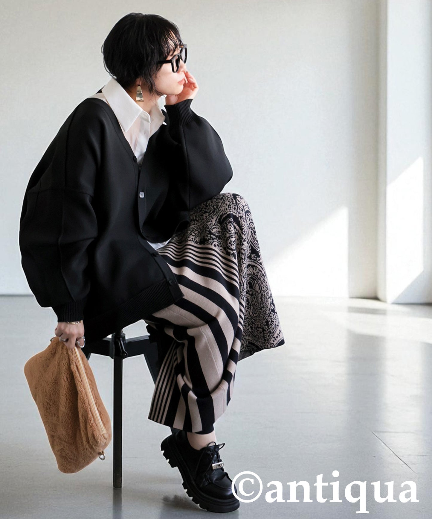 Sponge Knit Cardigan Ladies