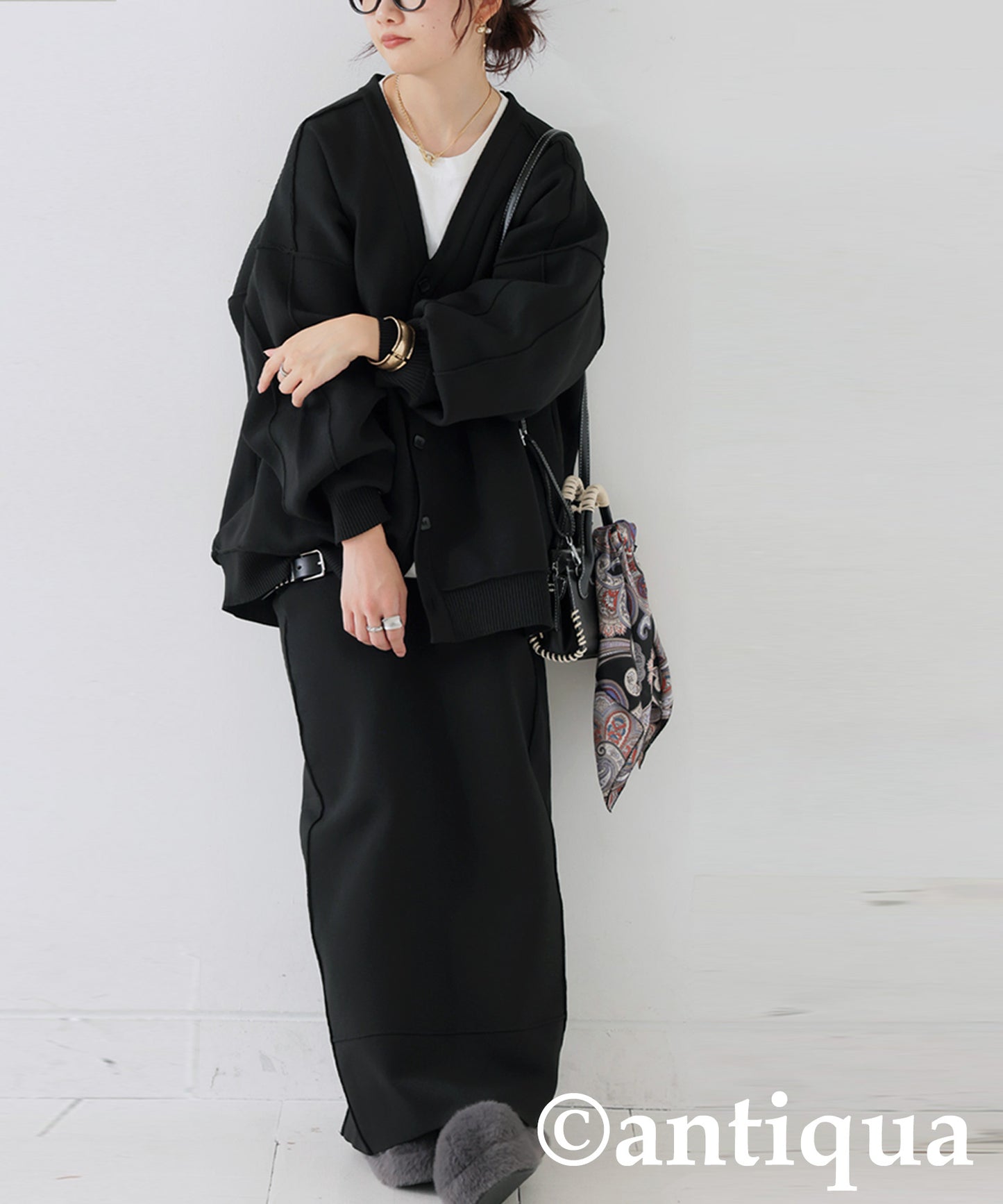 Sponge Knit Cardigan Ladies