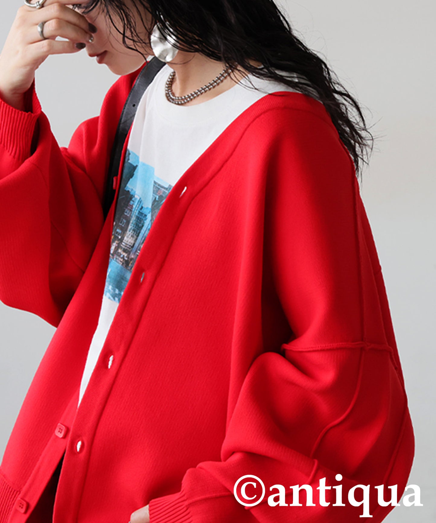 Sponge Knit Cardigan Ladies