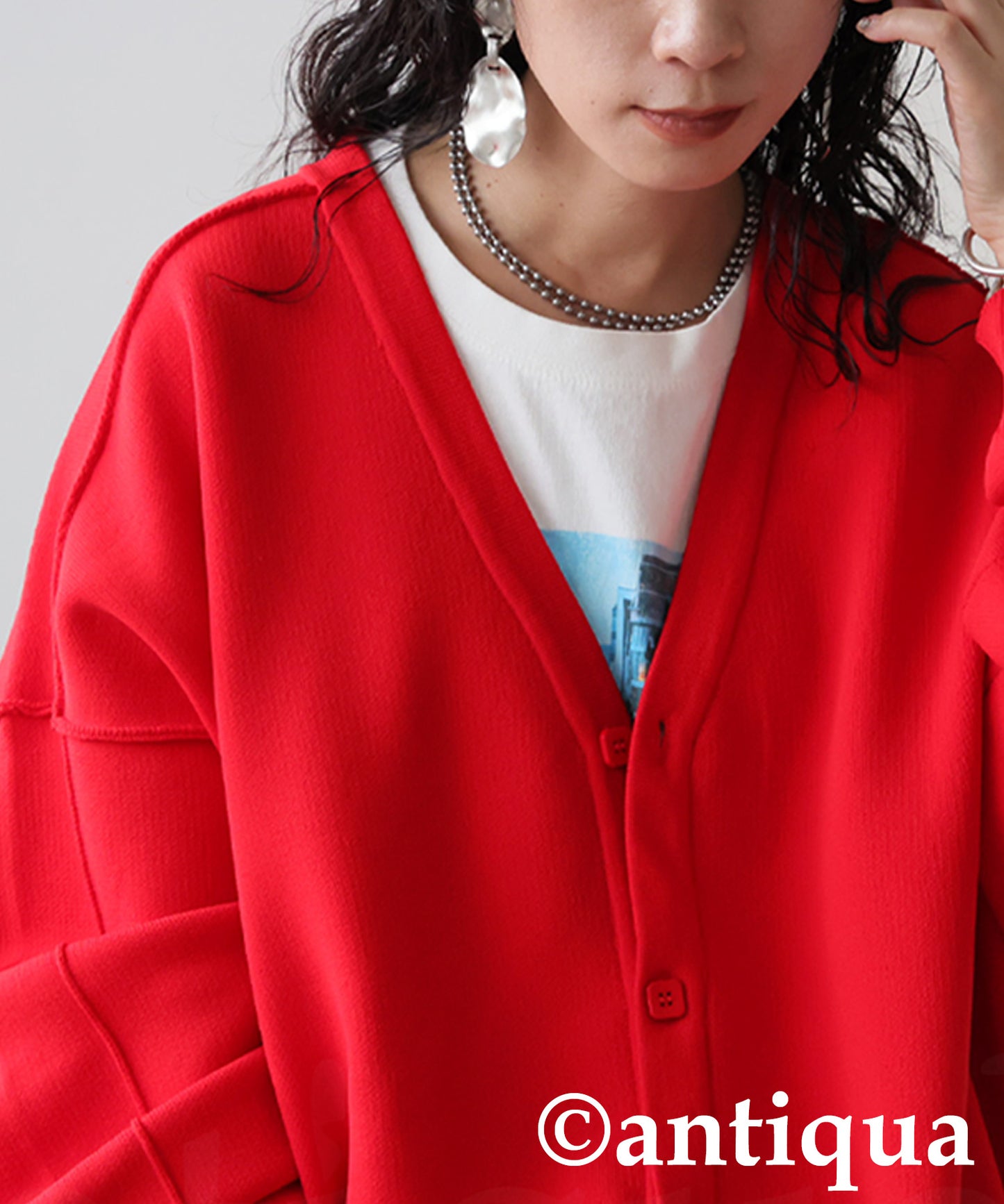 Sponge Knit Cardigan Ladies