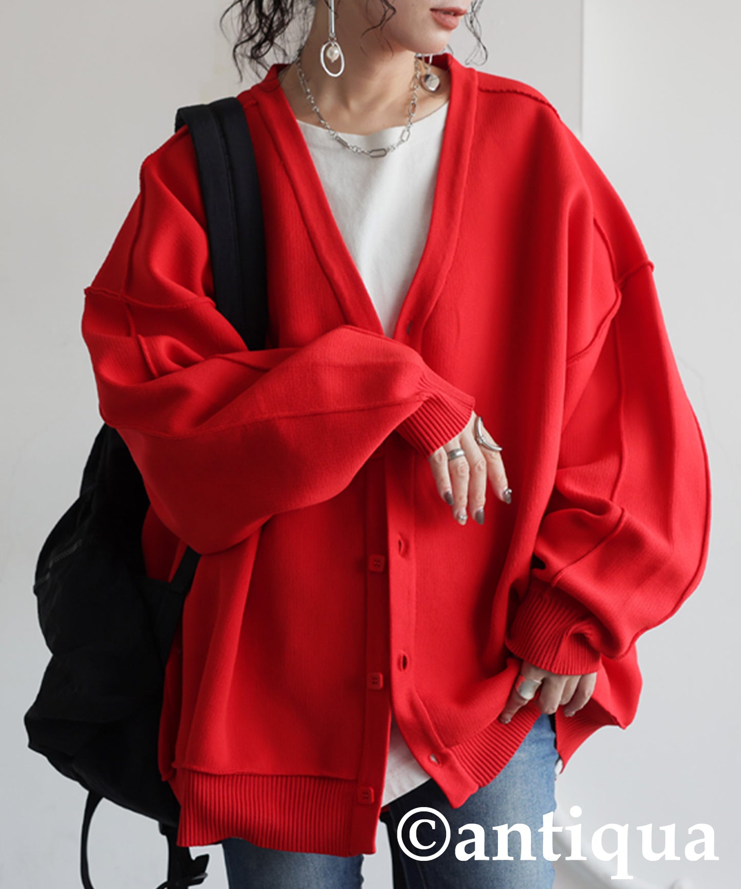 Sponge Knit Cardigan Ladies