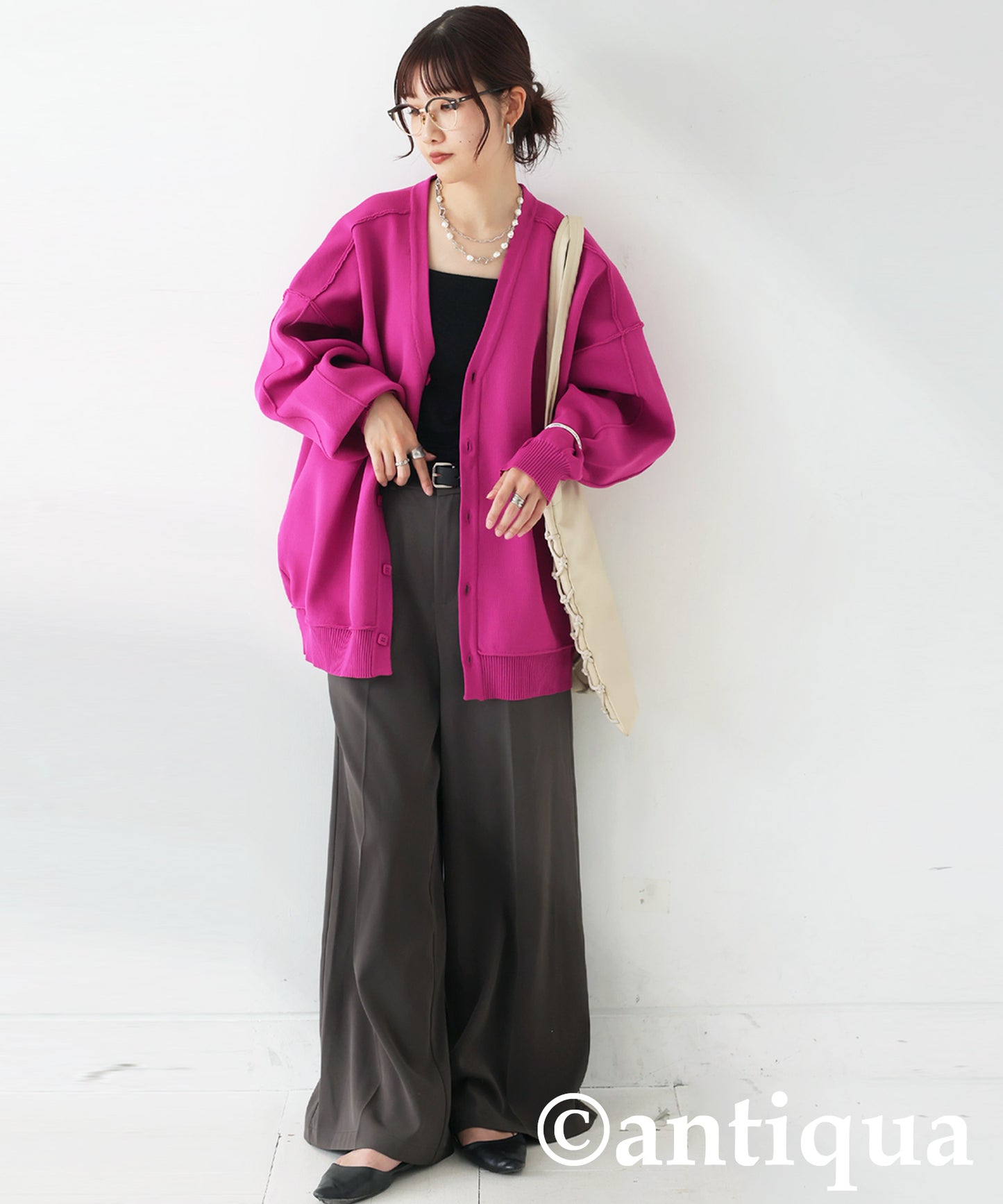 Sponge Knit Cardigan Ladies