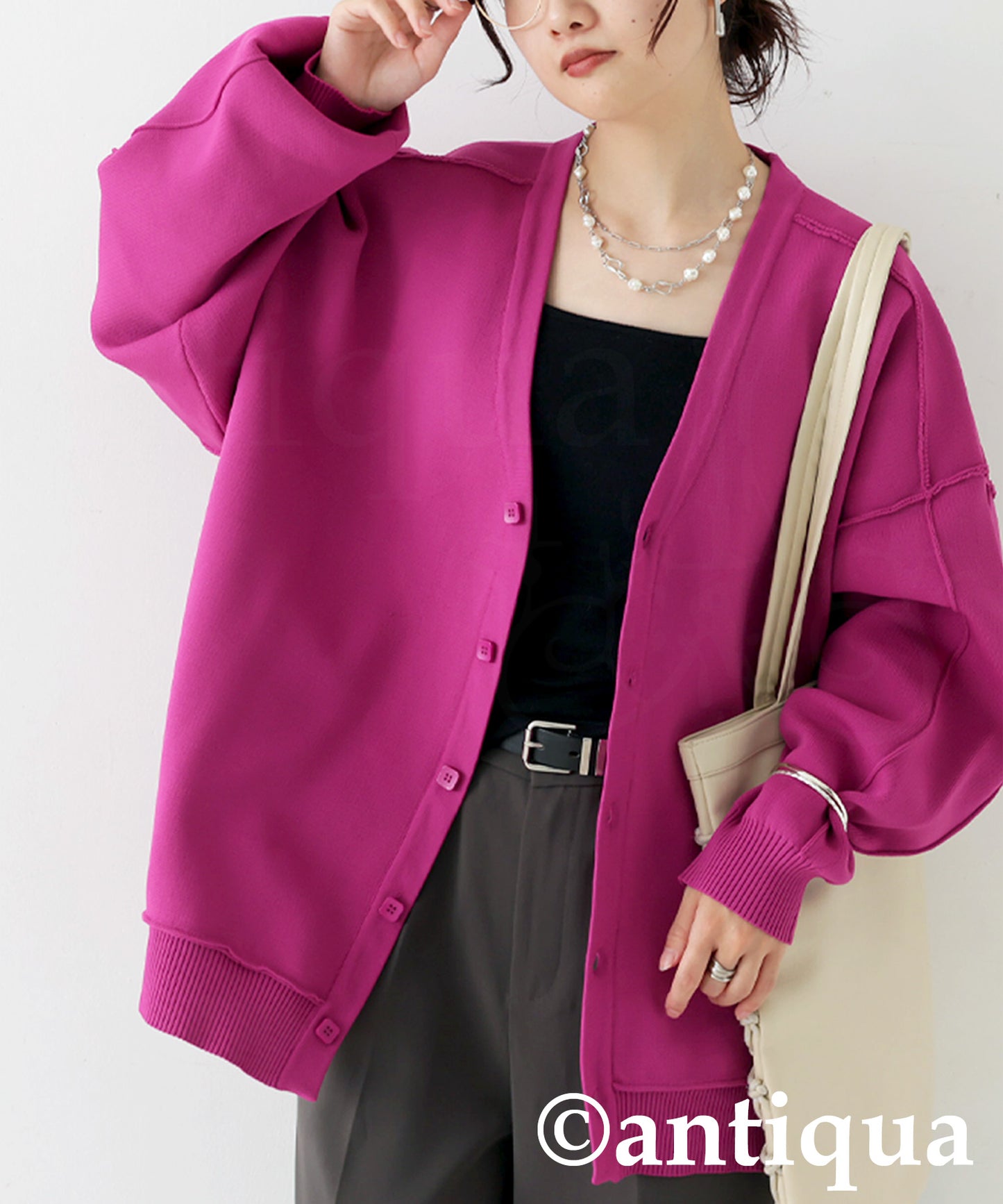 Sponge Knit Cardigan Ladies